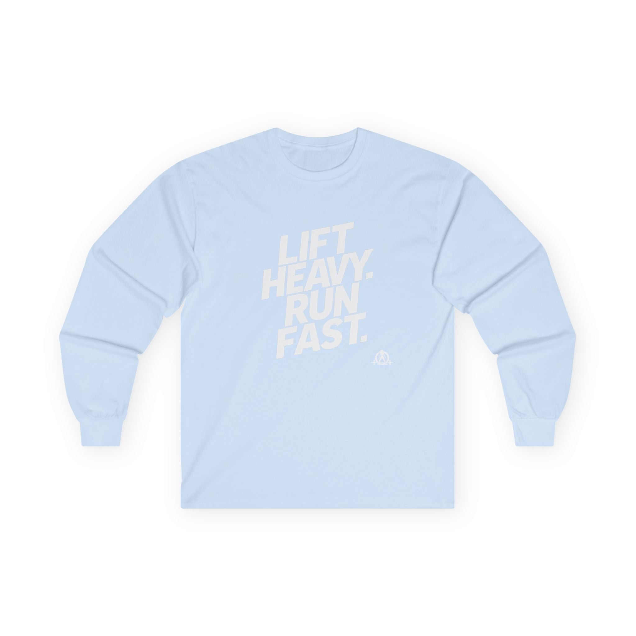 Lift Heavy Run Fast - Ultra Cotton Long Sleeve Tee - White Logo Front