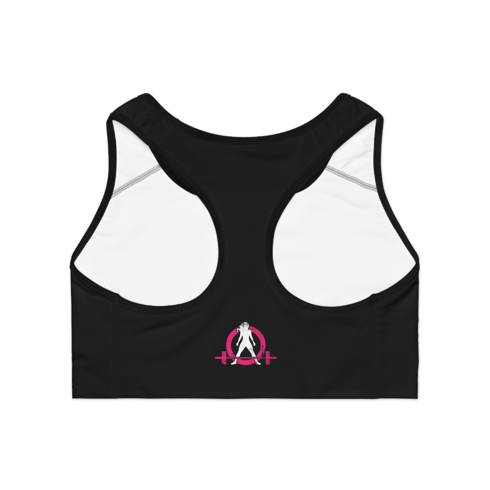 WWLW Sports Bra (AOP) - Color Distressed Logo - Black
