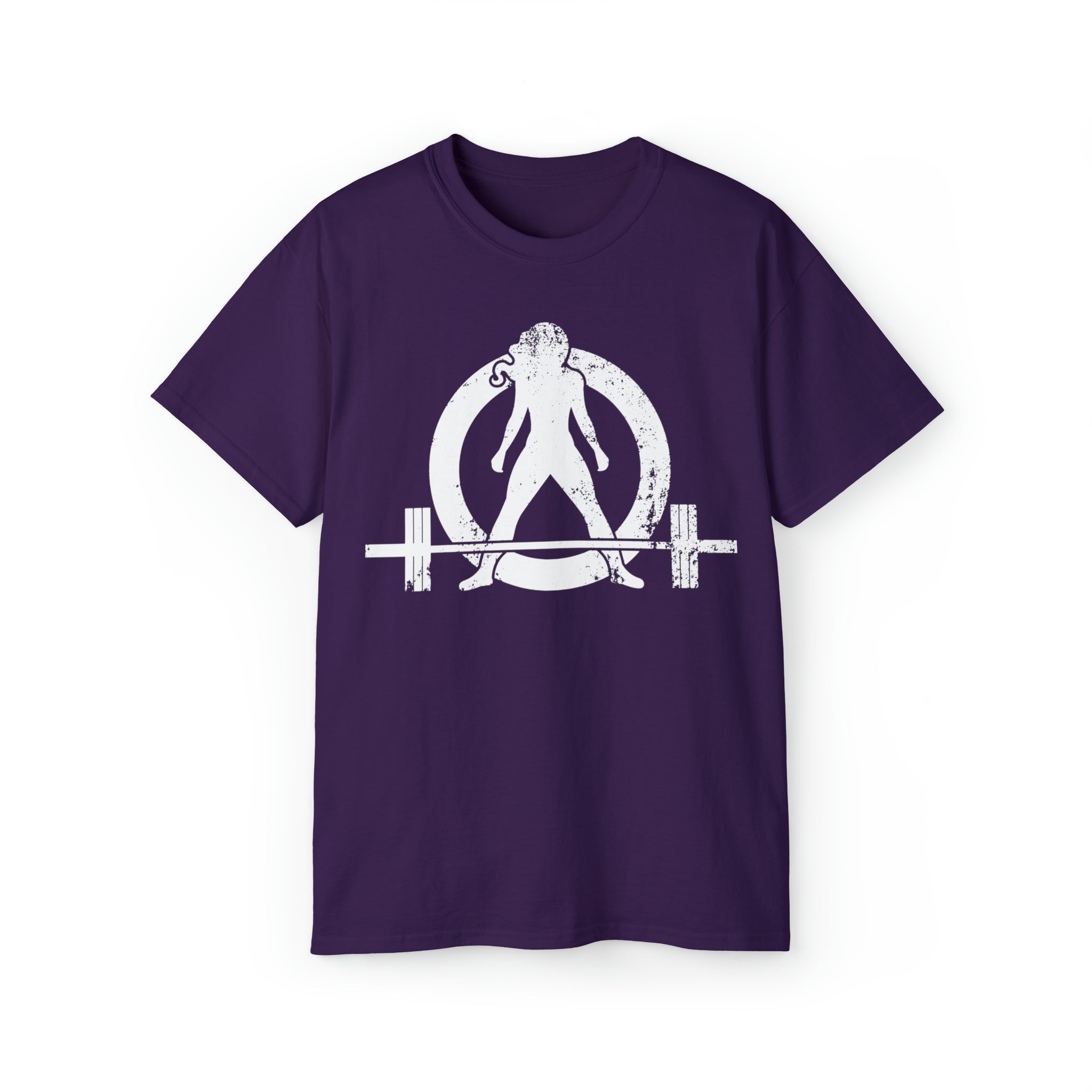Unisex Ultra Cotton Tee - Distressed White Logo - Plain Back