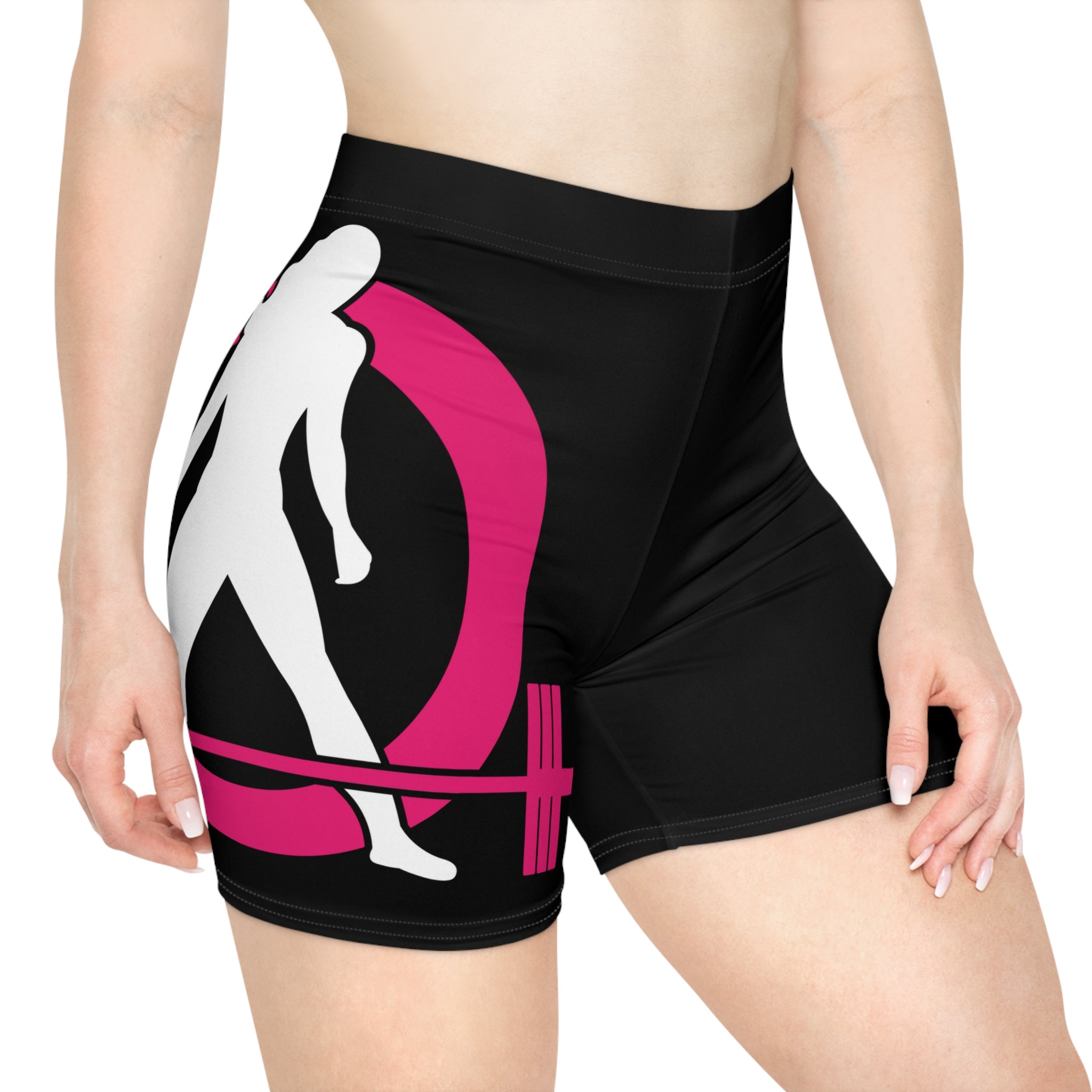 Women's Biker Shorts - Black with Classic Logo