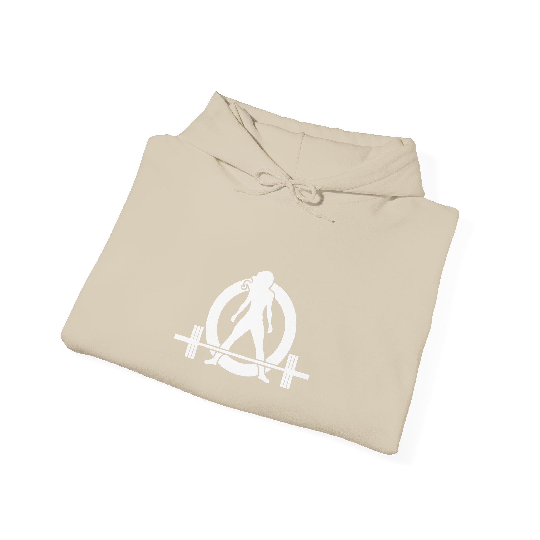 COFFEE and a Barbell - Unisex Heavy Blend Hooded Sweatshirt - Dark Logo