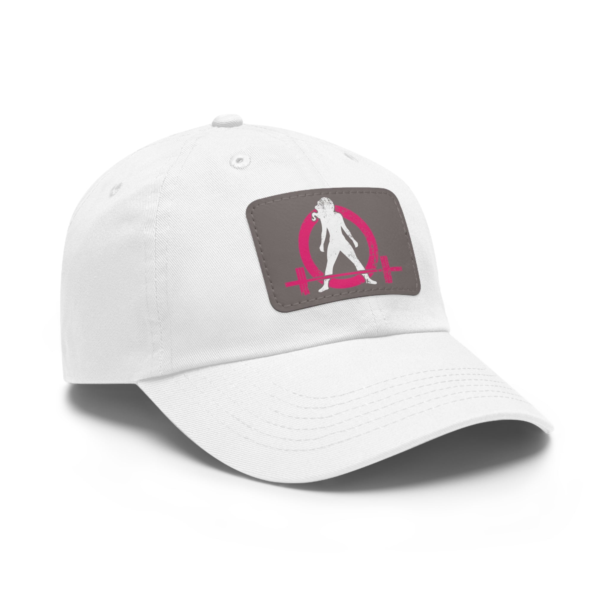 Distressed - Dad Hat with Leather Patch (Rectangle) - Color Font