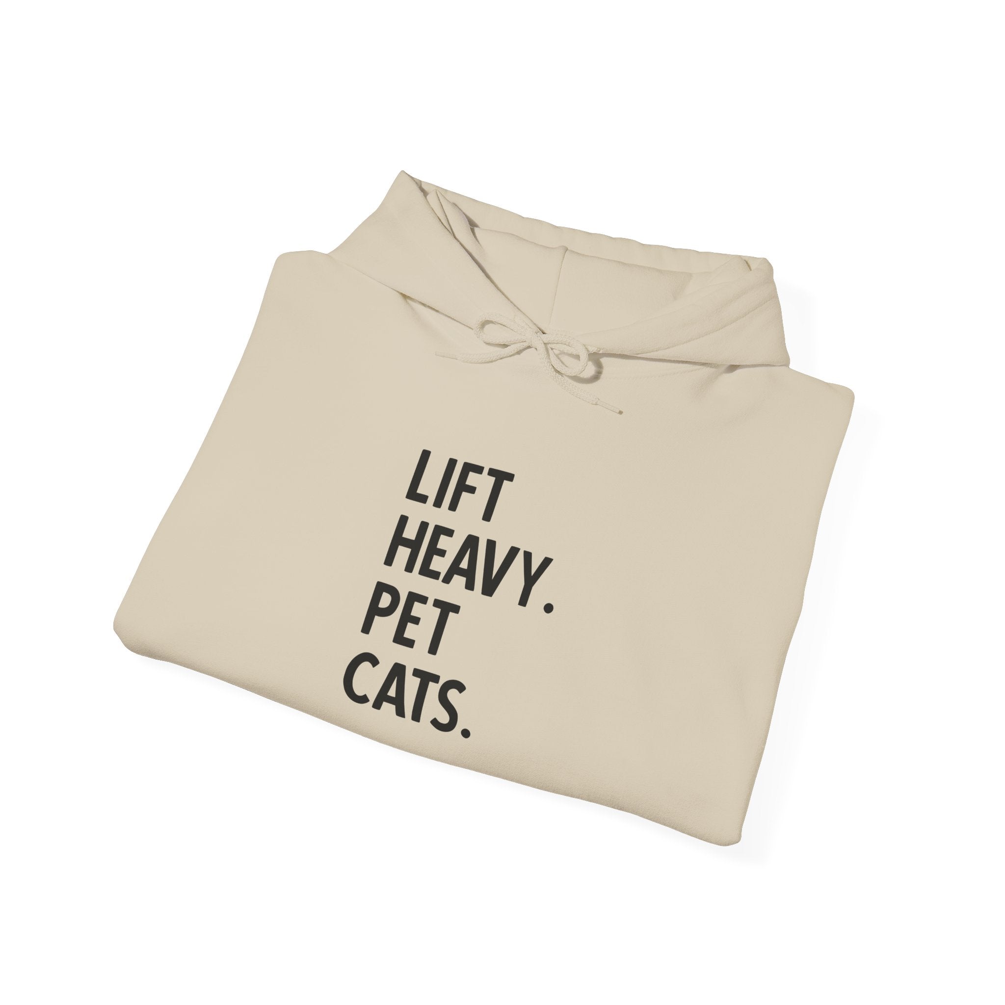 Lift Heavy Pet Cats – Unisex Heavy Blend™ Hooded Sweatshirt (Black Logo) 🏋️‍♂️🐱