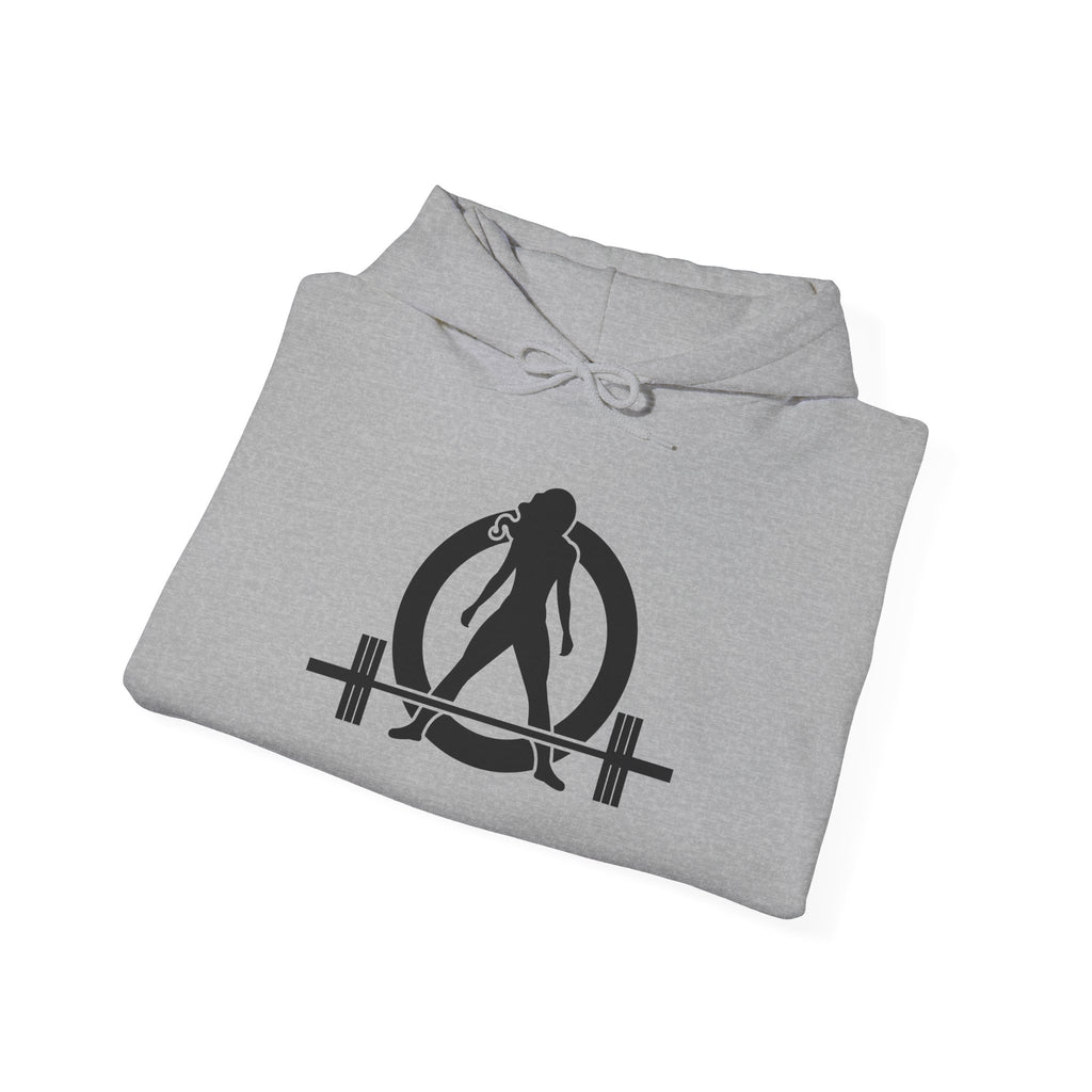 Lift Heavy Run Fast - Unisex Heavy Blend Hooded Sweatshirt  - Front & Back Black Logo