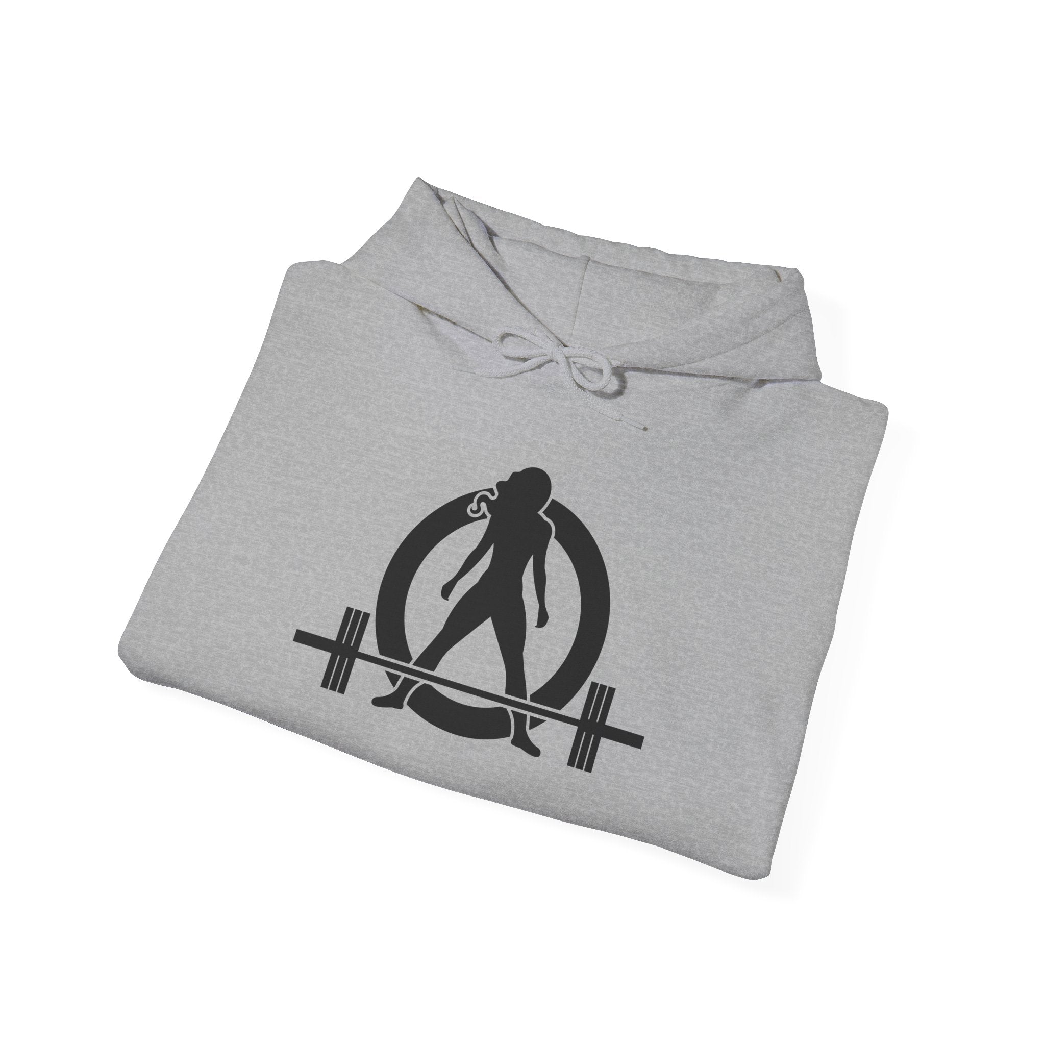 Lift Heavy Run Fast - Unisex Heavy Blend Hooded Sweatshirt  - Front & Back Black Logo