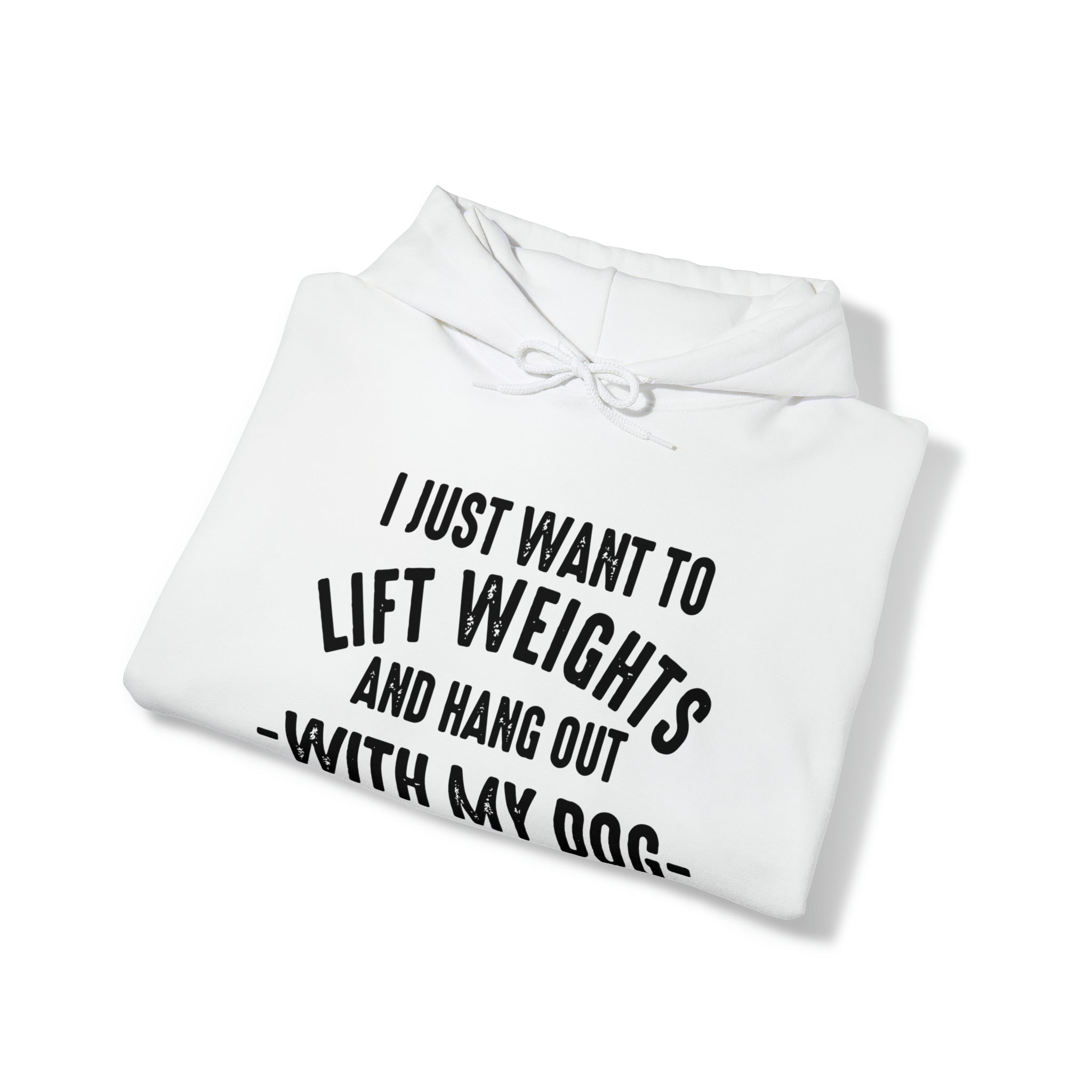 Lift Weights & Hang Out With My Dog  - Dark Logo  - Unisex Heavy Blend Hooded Sweatshirt