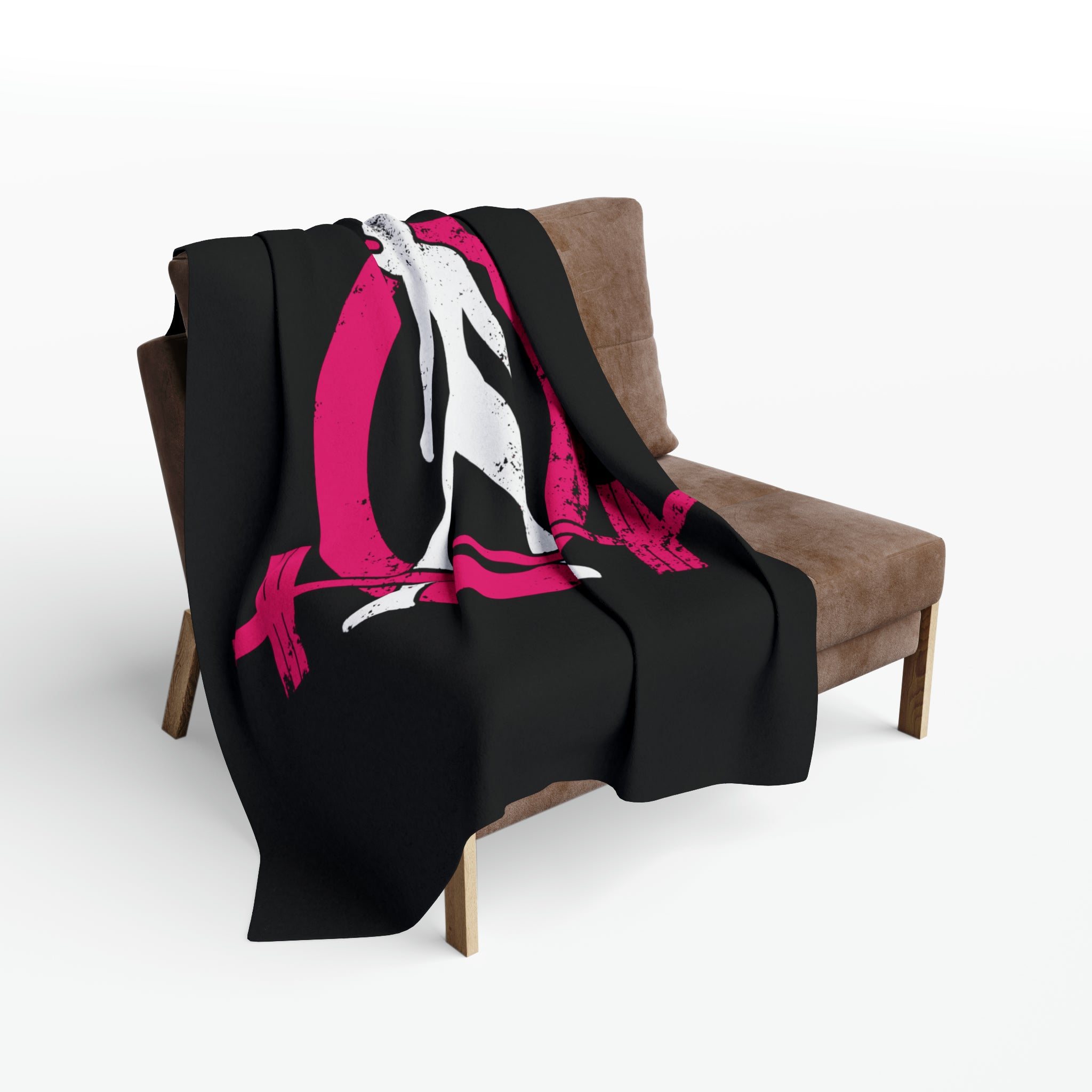 Arctic Fleece Blanket - Black Distressed Logo