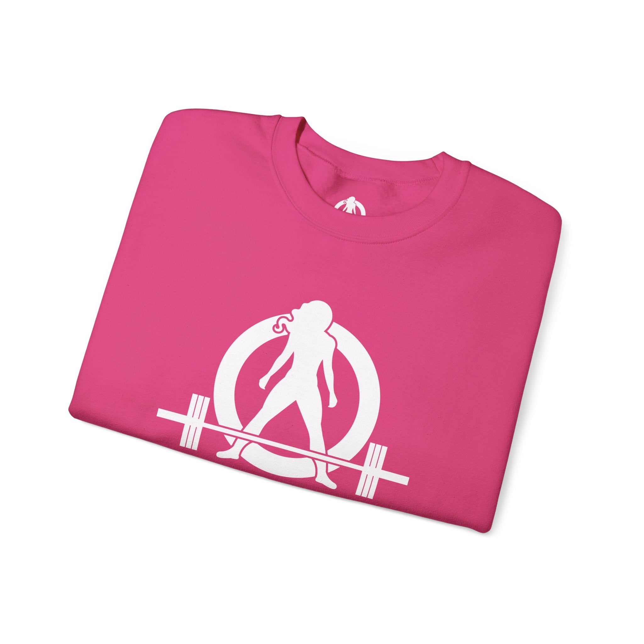 Workout To Burn Off The Crazy - Unisex Heavy Blend™ Crewneck Sweatshirt - Front White Logo - Front & Back Print