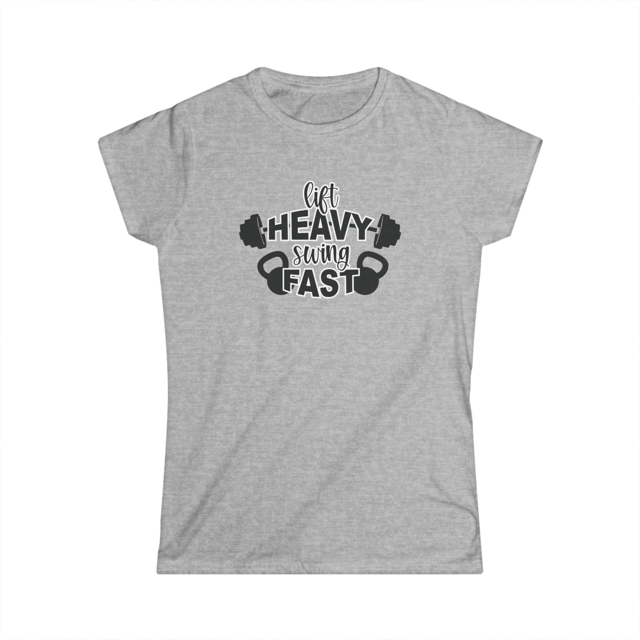 Lift Heavy Swing Fast - Women's Softstyle Tee - Front Back Logo