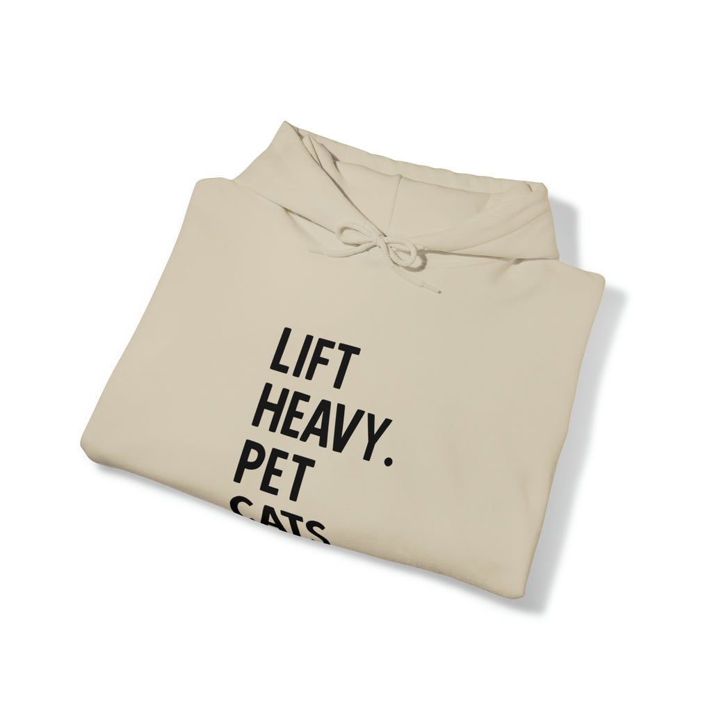 Lift Heavy Pet Cats - Unisex Heavy Blend Hooded Sweatshirt - Black Logo