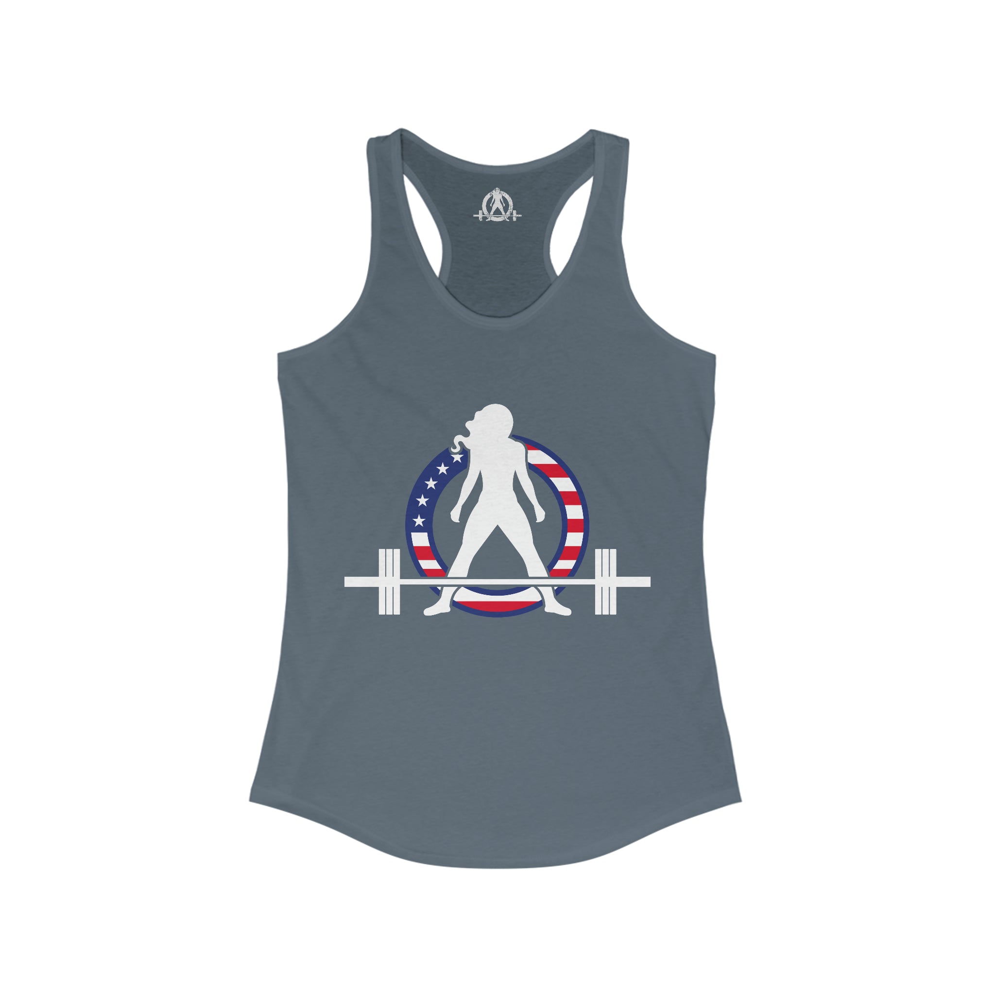USA Logo - Women's Ideal Racerback Tank - USA Dark Light - Plain Back