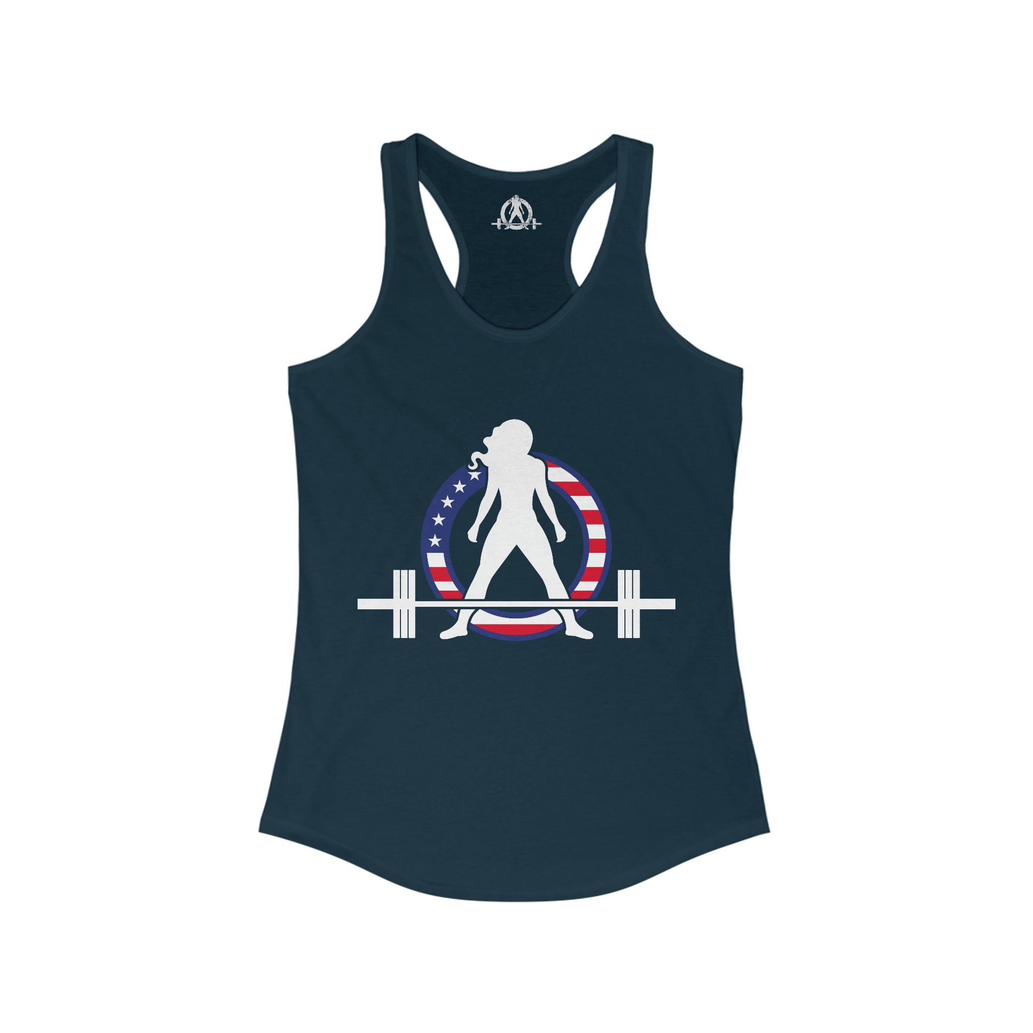 USA Logo - Women's Ideal Racerback Tank - USA Dark Light - Plain Back