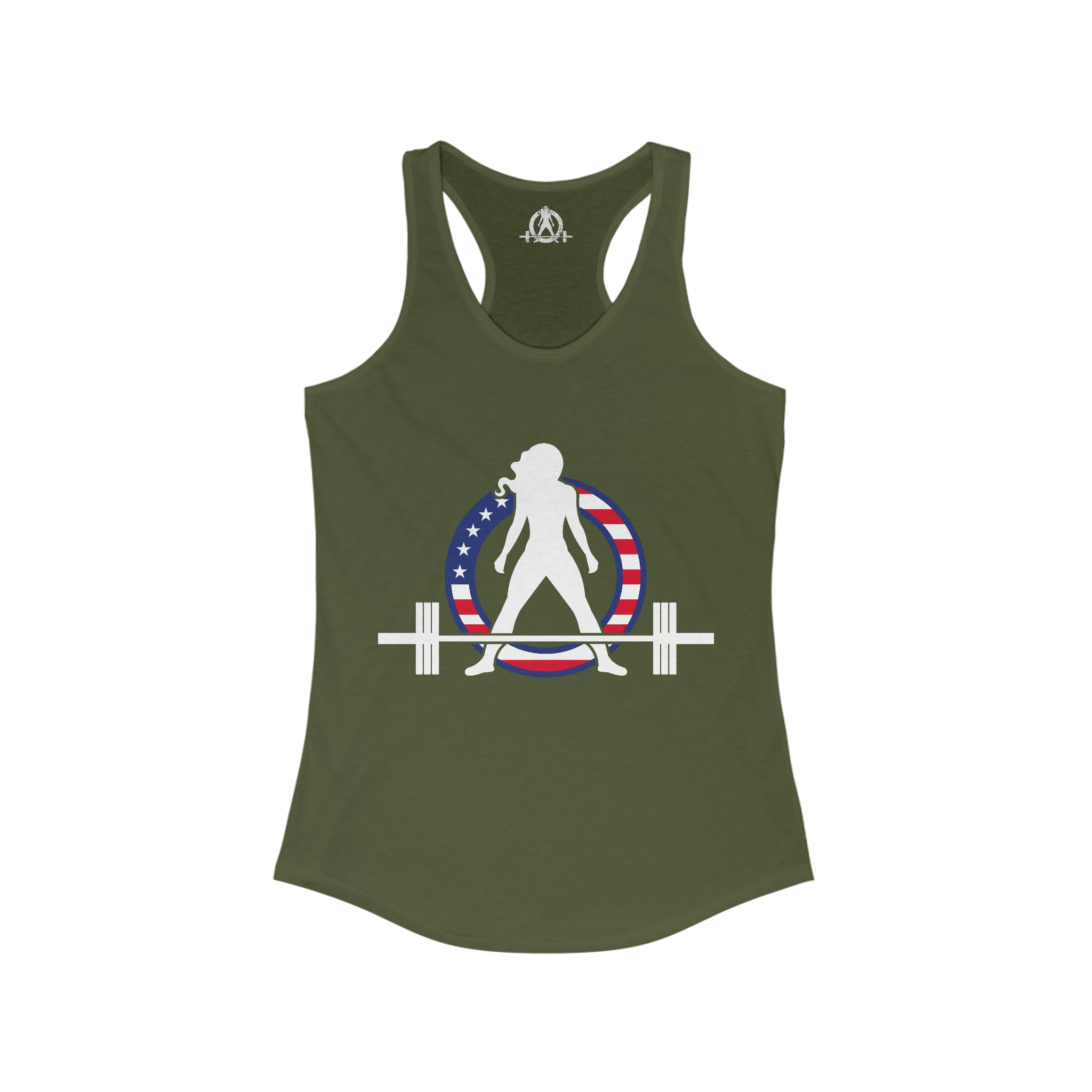 USA Logo - Women's Ideal Racerback Tank - USA Dark Light - Plain Back
