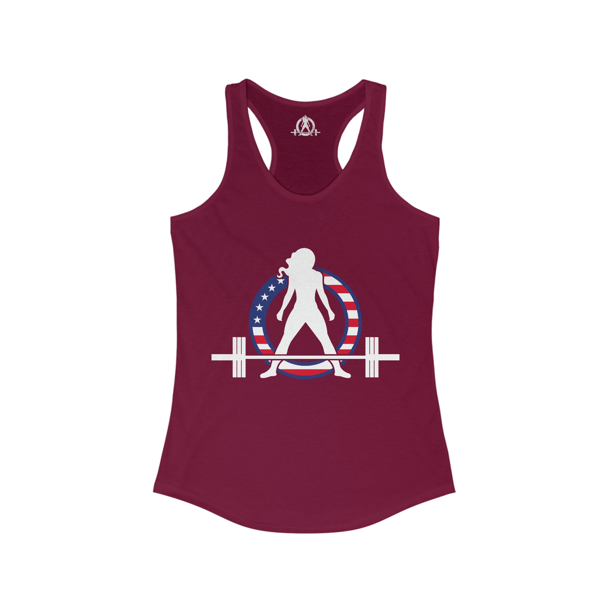 USA Logo - Women's Ideal Racerback Tank - USA Dark Light - Plain Back