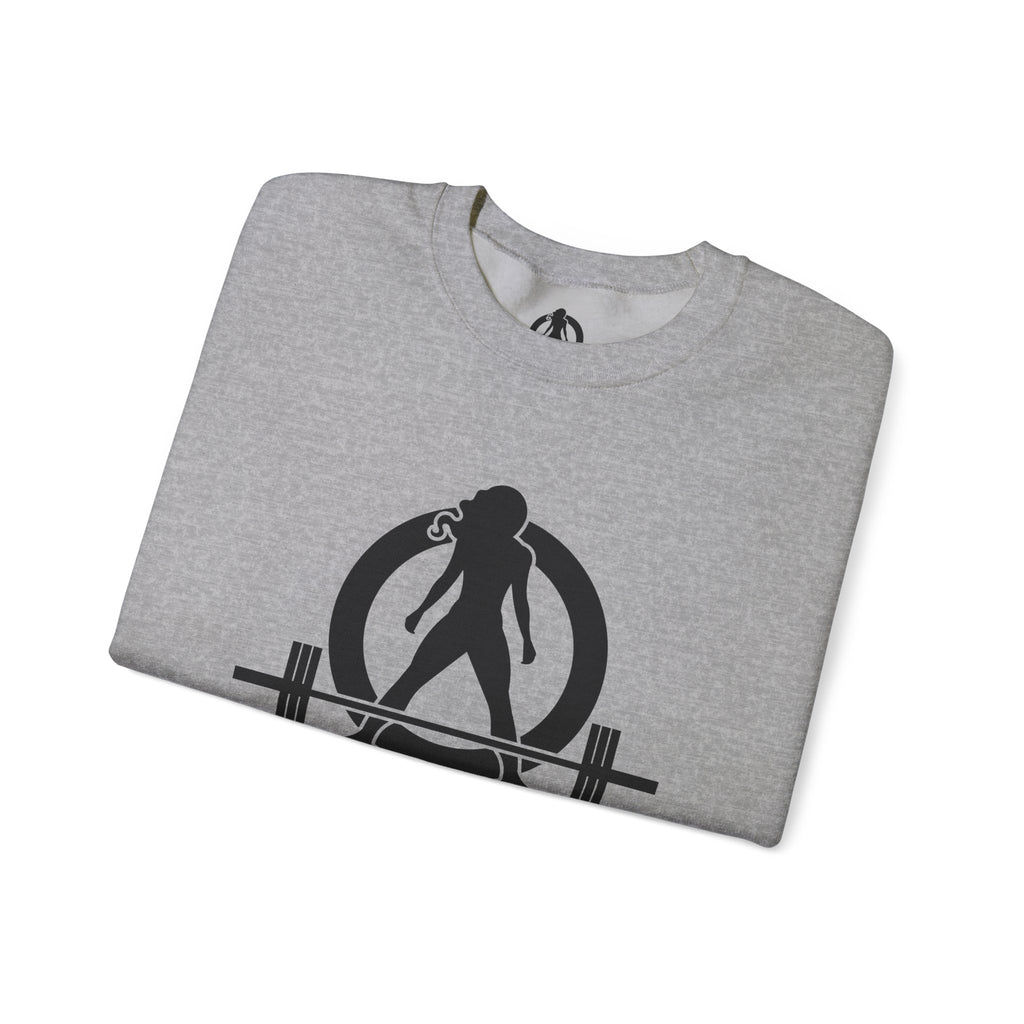 Lift Heavy Run Fast - Unisex Heavy Blend™ Crewneck Sweatshirt - Black Logo Front & Back