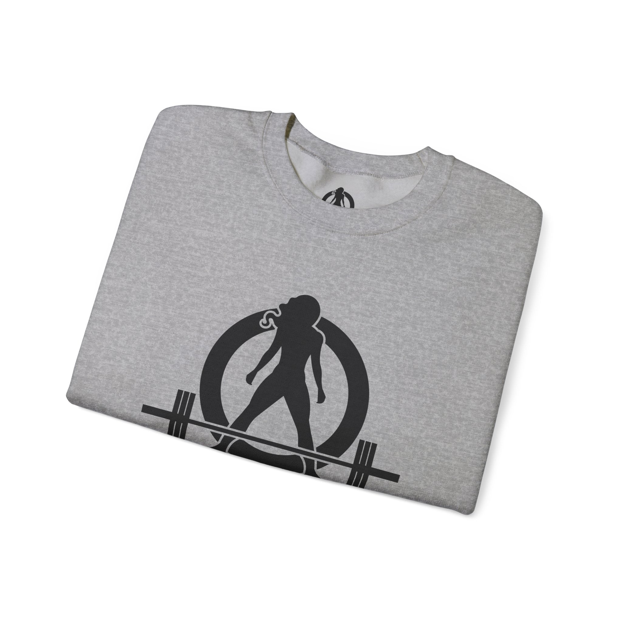 Lift Heavy Run Fast - Unisex Heavy Blend™ Crewneck Sweatshirt - Black Logo Front & Back