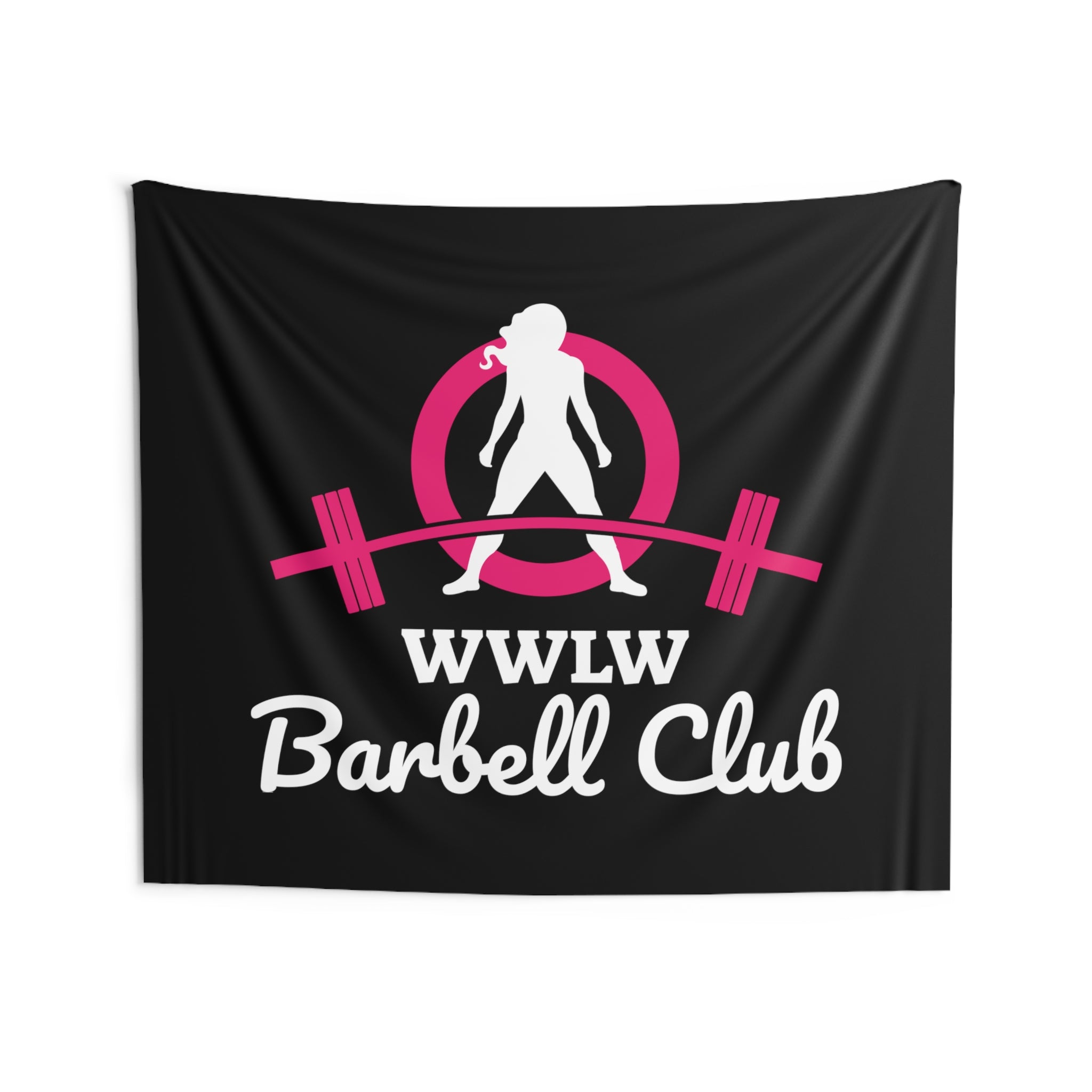 Indoor Wall Tapestries - Black WWLW Barbell Club