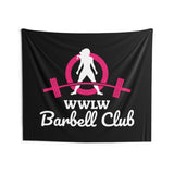 Indoor Wall Tapestries - Black WWLW Barbell Club