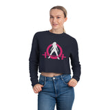 Women's Cropped Sweatshirt - Classic Logo - Plain Back