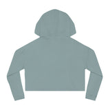 Women’s Cropped Hooded Sweatshirt - White Distressed Logo