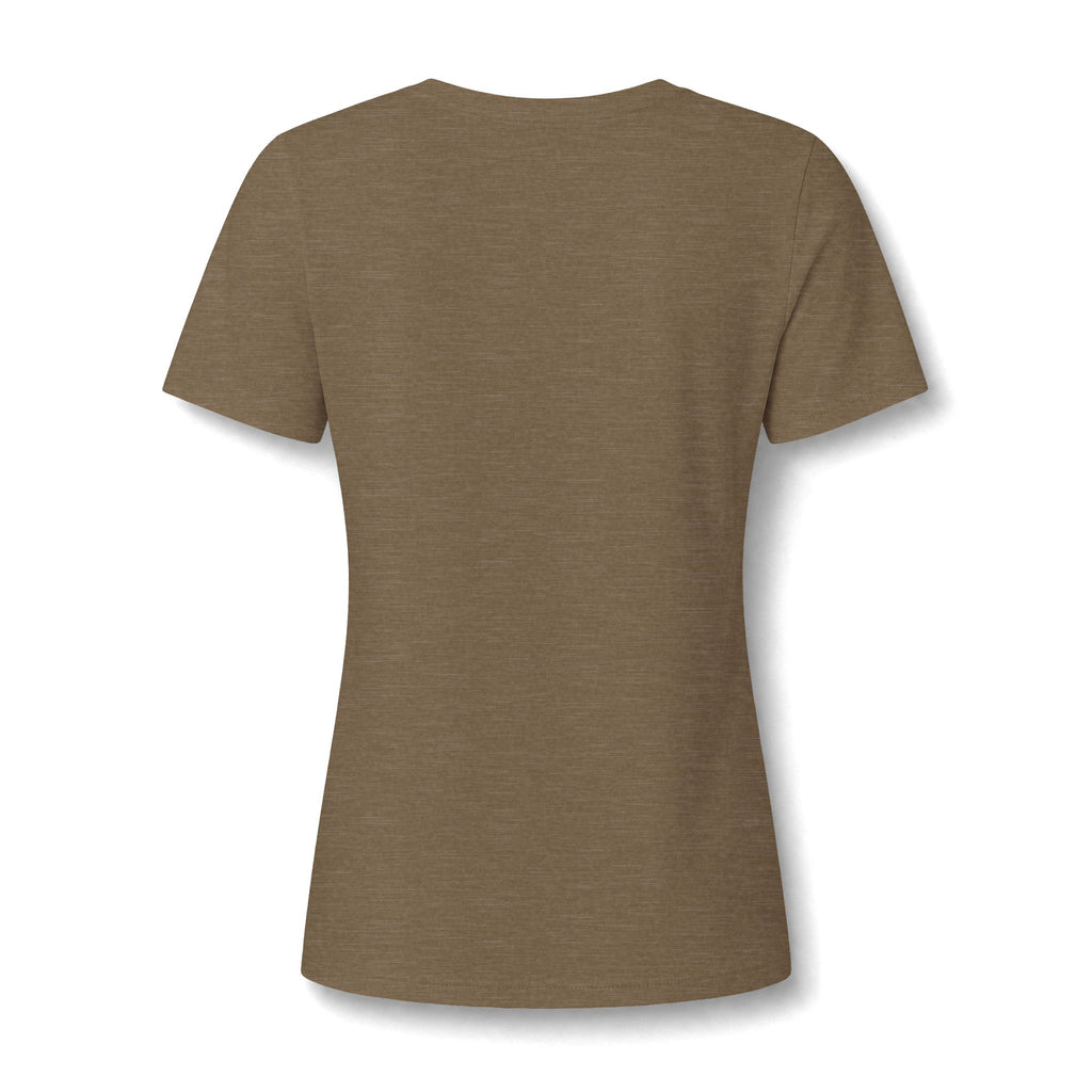 WWLW Women's Relaxed Heather CVC V-Neck Tee -  Black Logo