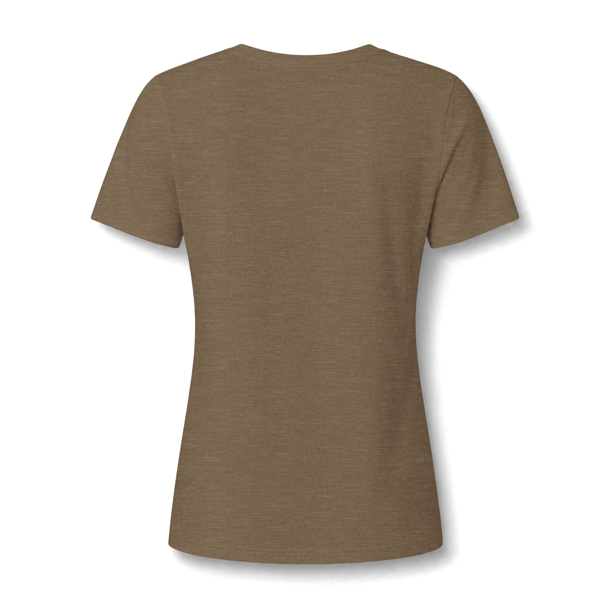 WWLW Women's Relaxed Heather CVC V-Neck Tee -  Black Logo