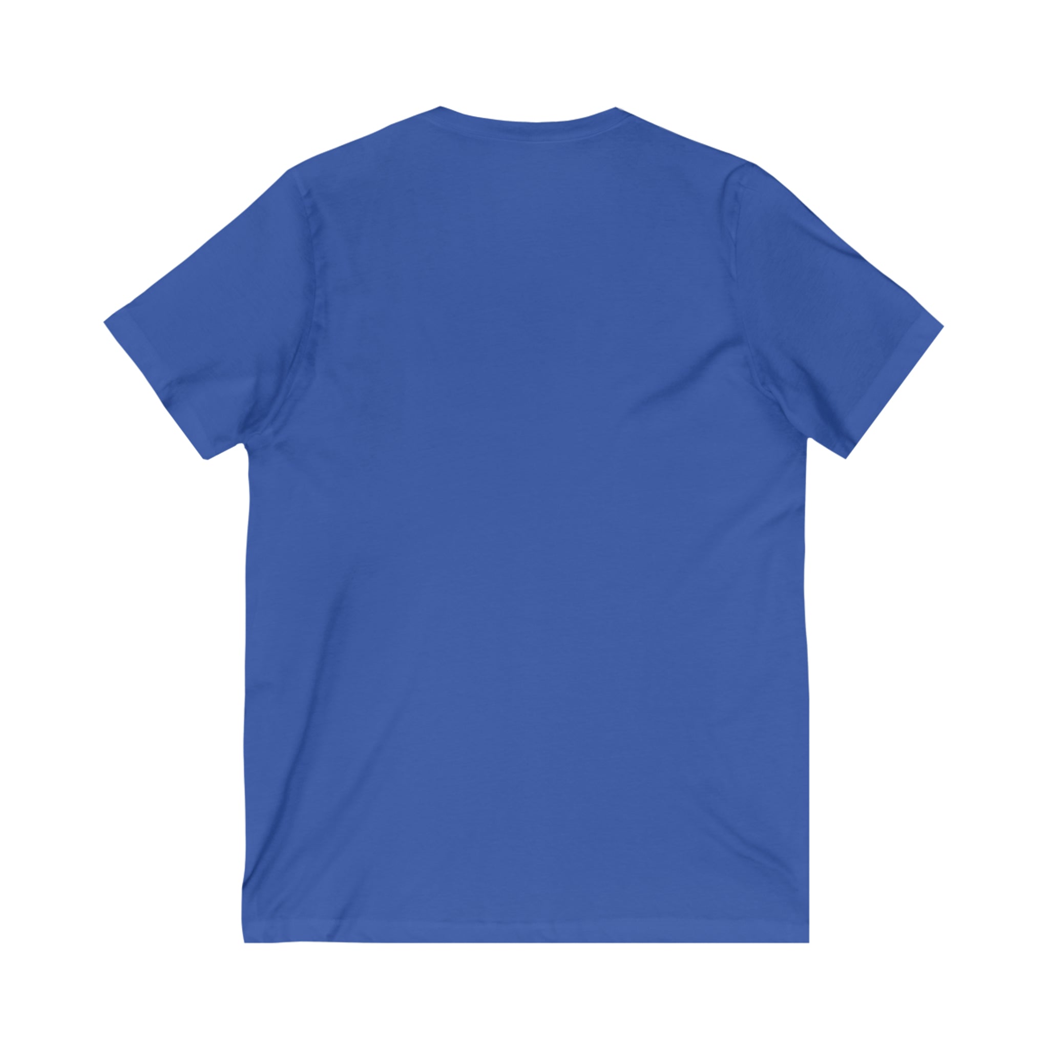 Unisex Jersey Short Sleeve V-Neck Tee -  Distressed Black Logo