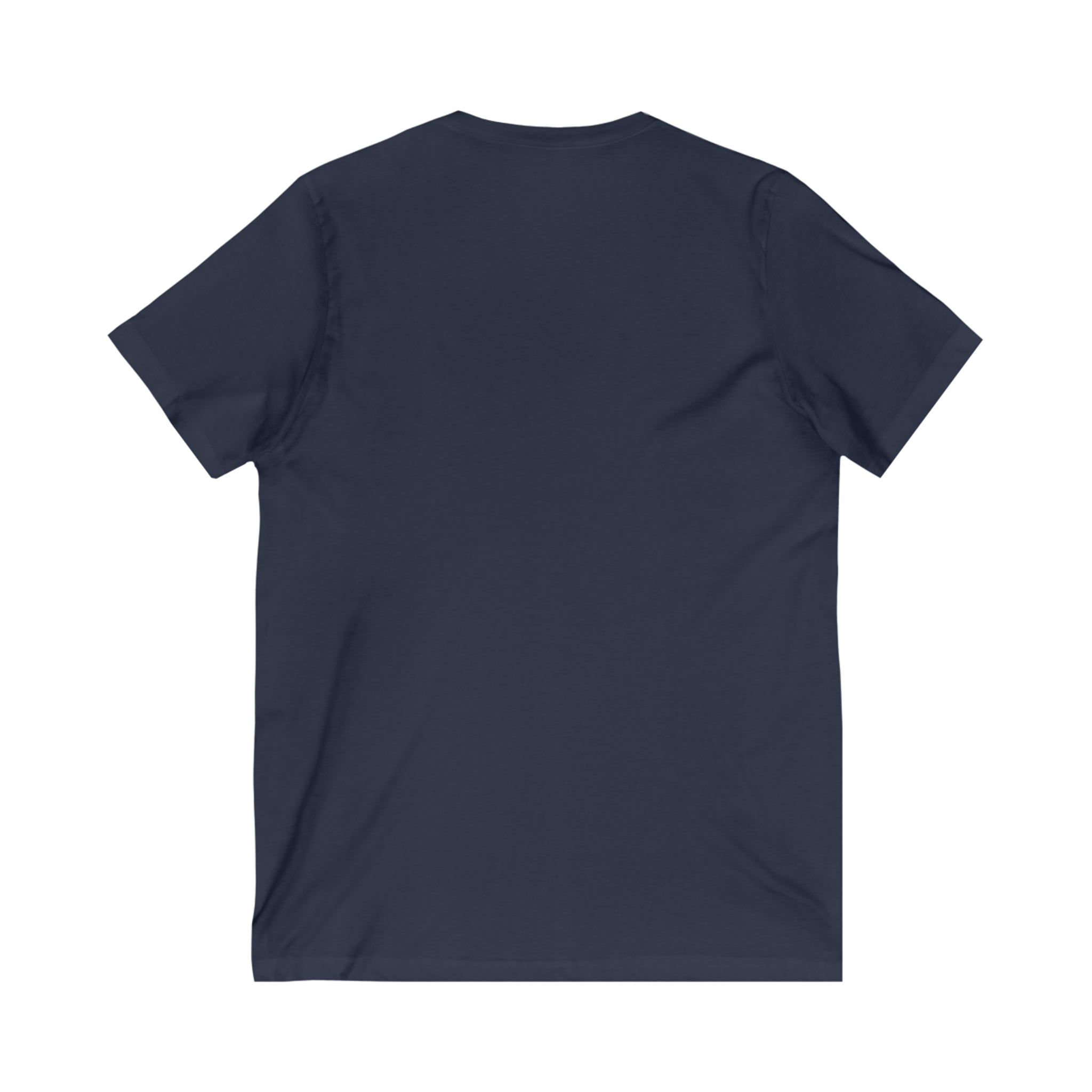 Unisex Jersey Short Sleeve V-Neck Tee -  Distressed Black Logo