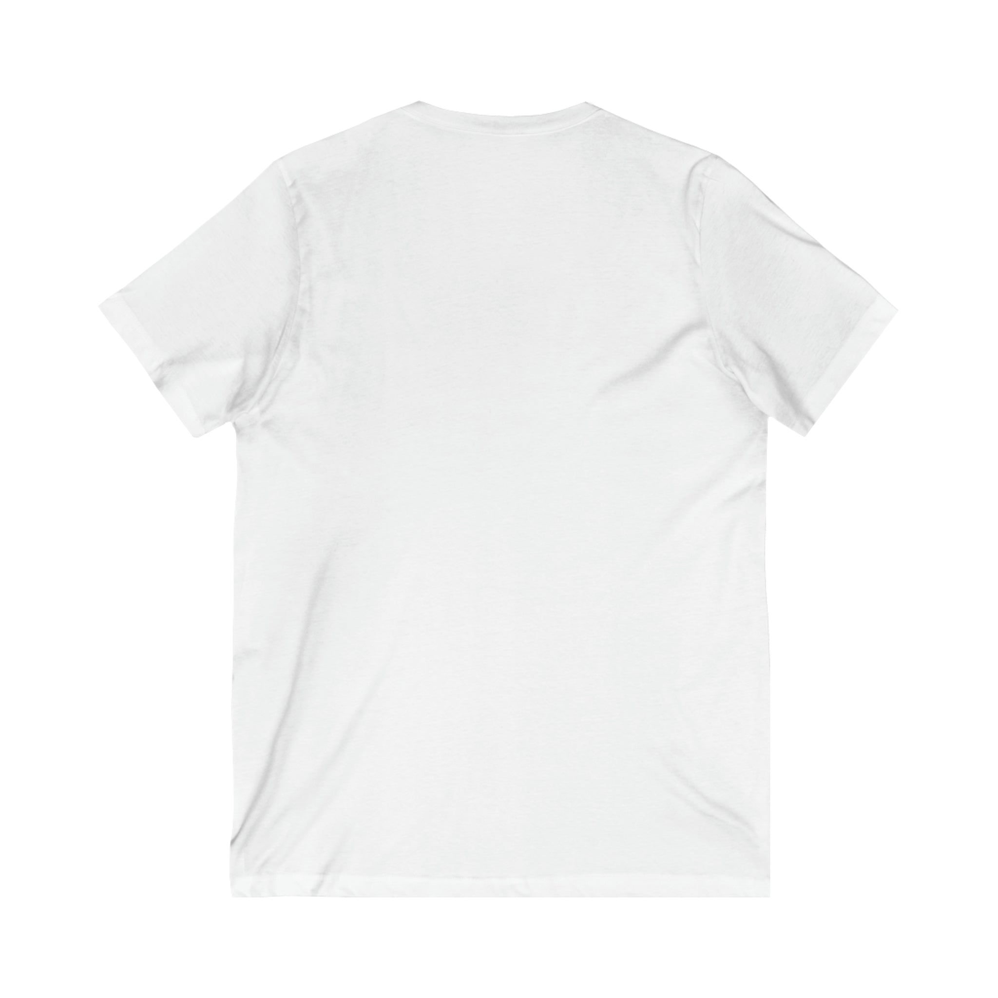 Unisex Jersey Short Sleeve V-Neck Tee -  Distressed Black Logo