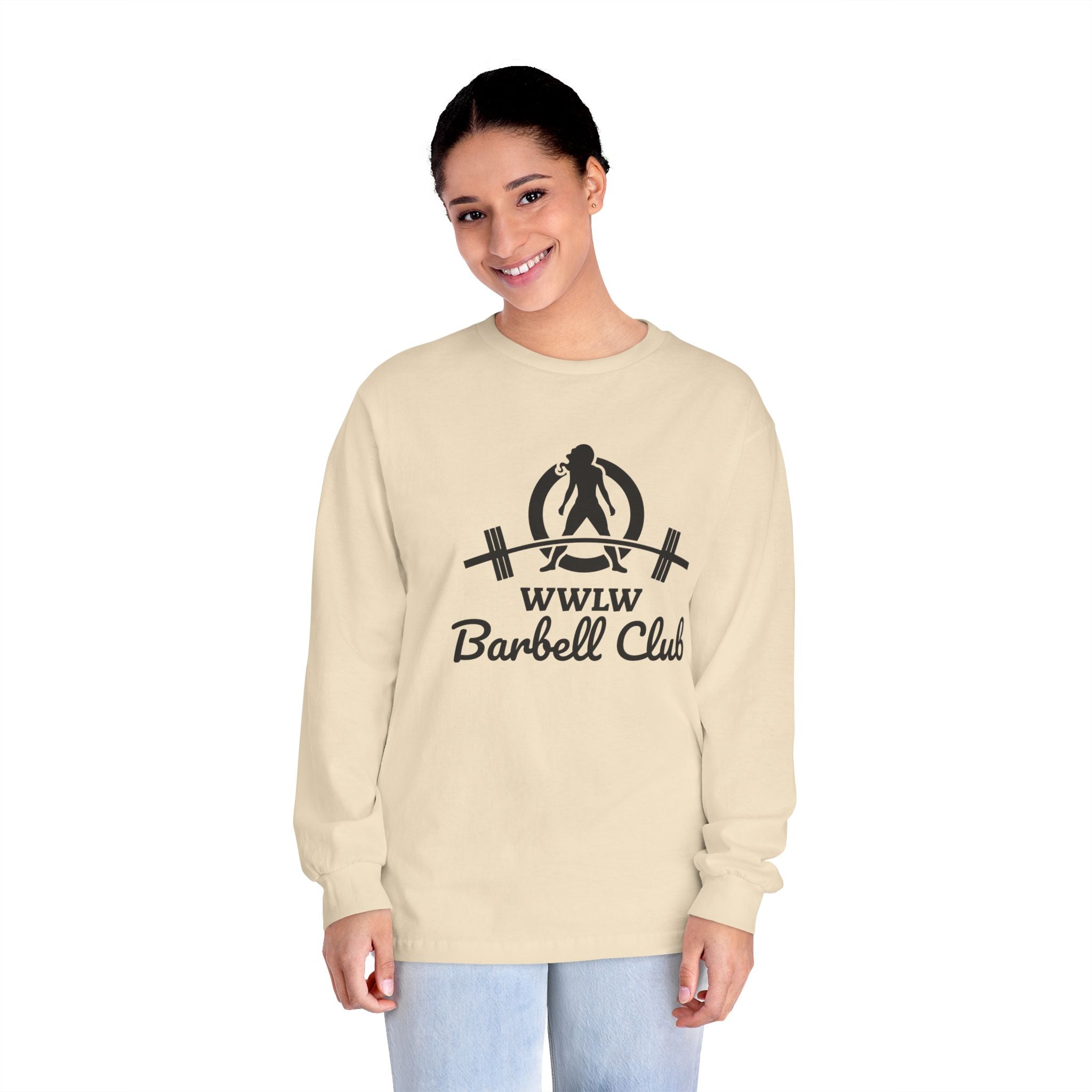 WWLW Barbell Club - Unisex Long Sleeve T-Shirt - Black Logo