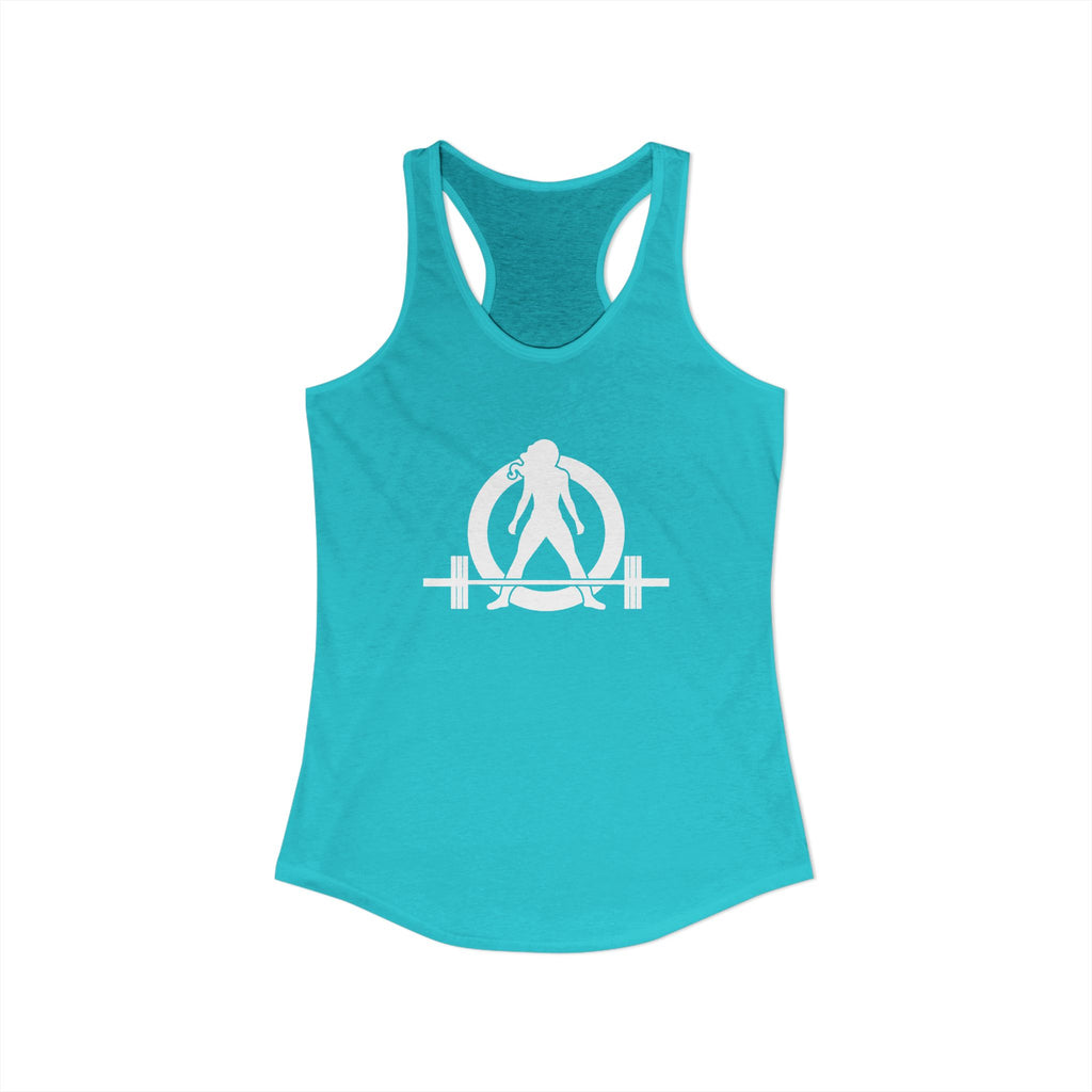25 + 25 = 70 Women's Ideal Racerback Tank - White Print Front & Back