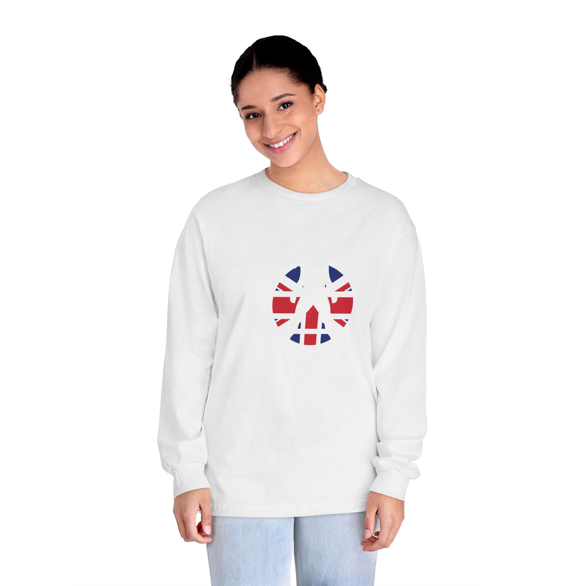 WWLW UK Logo - Unisex Long Sleeve T-Shirt - Black Logo Plain Back