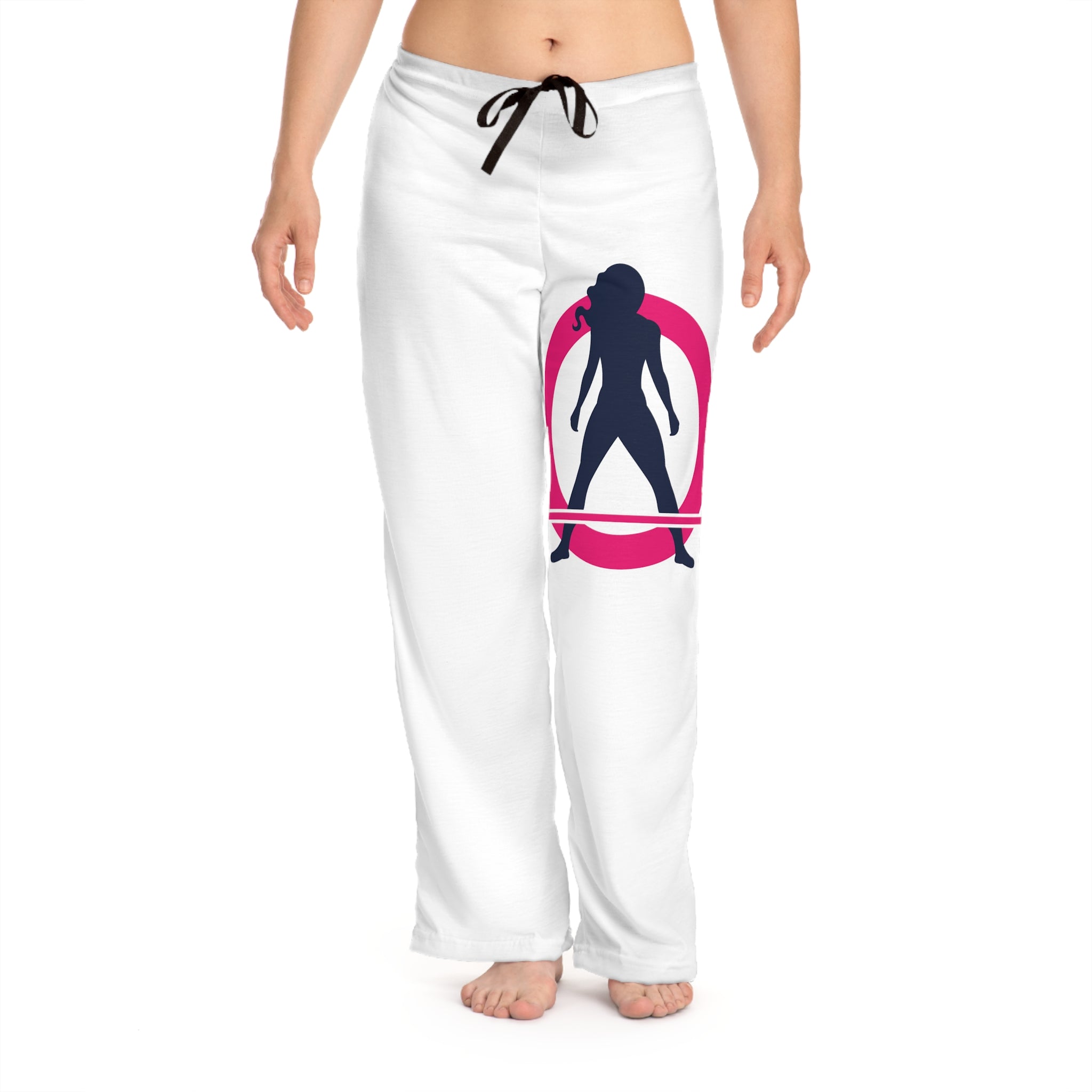 Women's Pajama Pants (AOP) - Classic White Logo