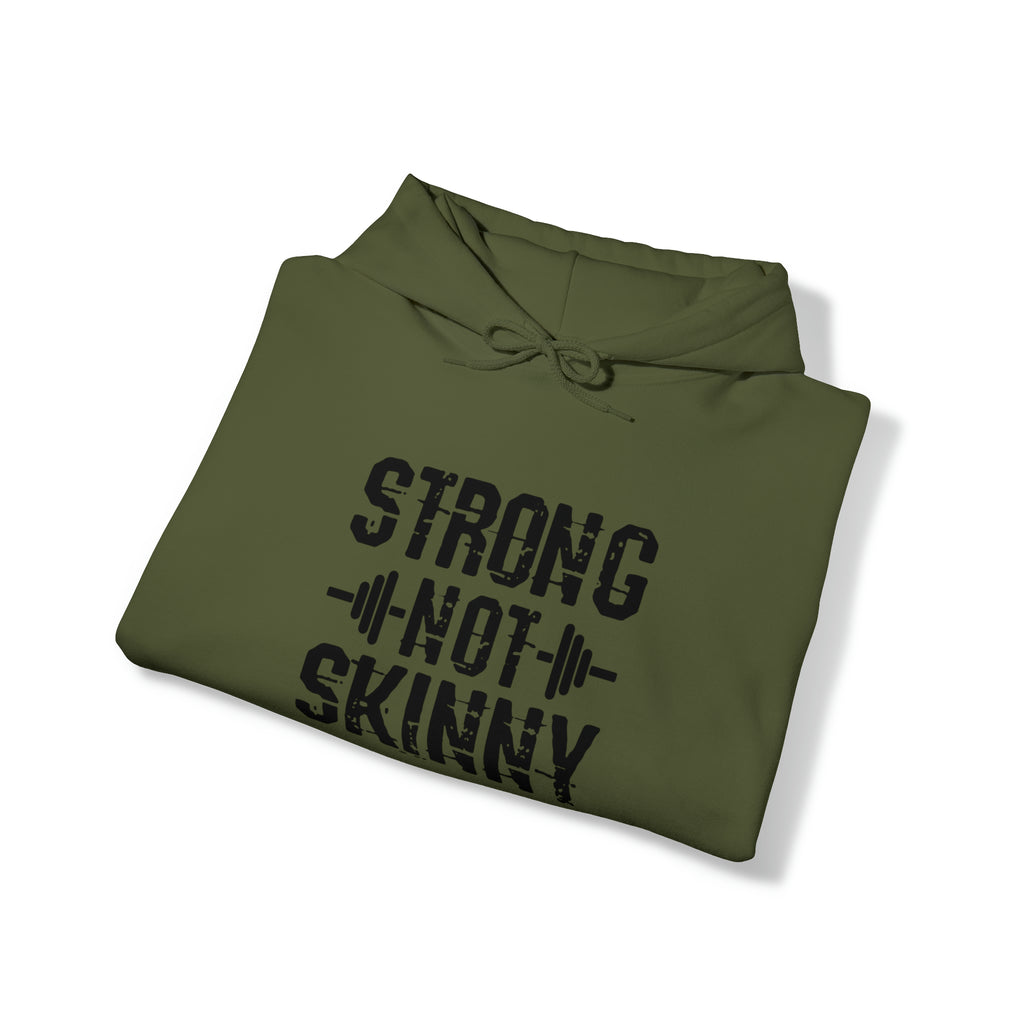 Strong Not Skinny - Unisex Heavy Blend Hooded Sweatshirt - Black Front Logo