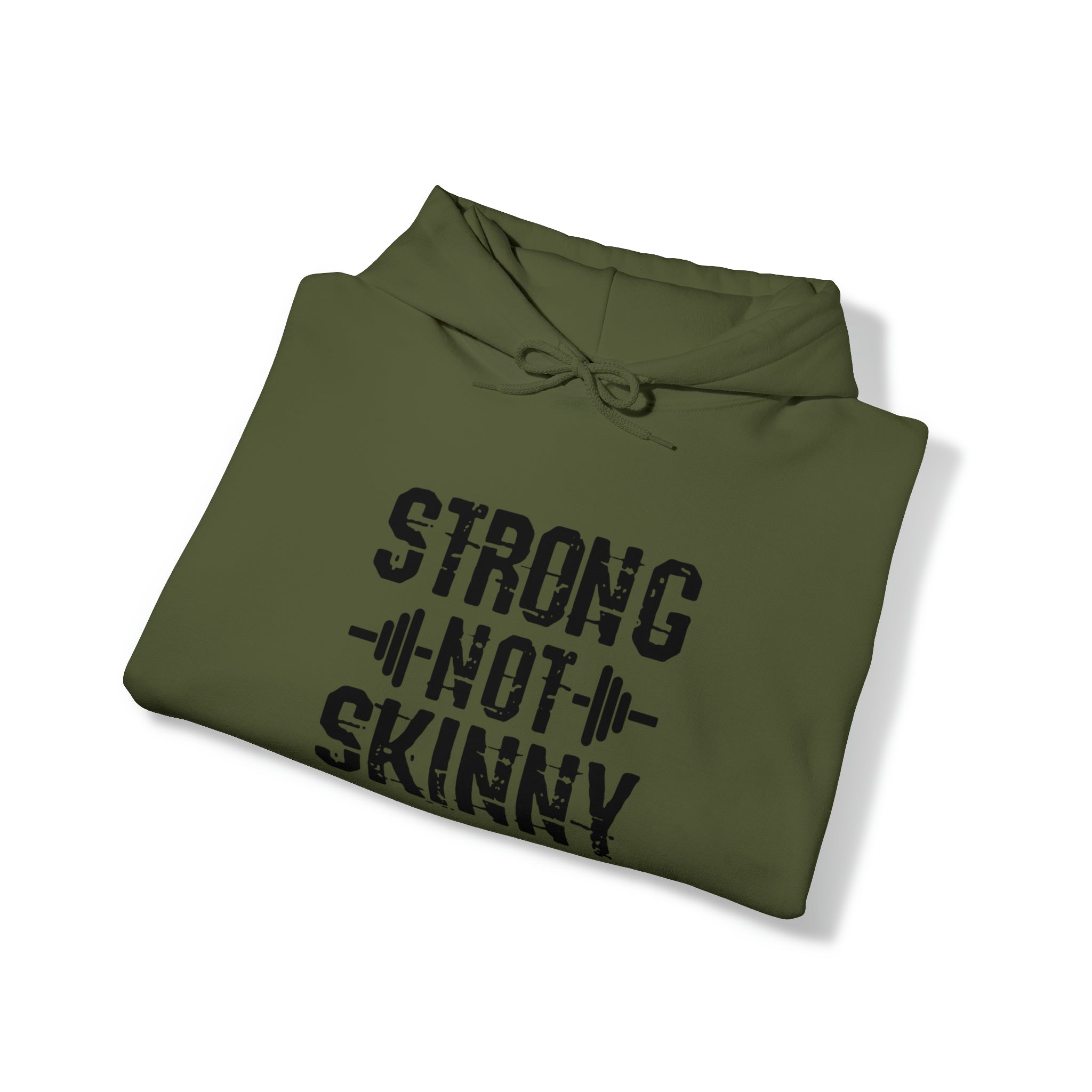 Strong Not Skinny - Unisex Heavy Blend Hooded Sweatshirt - Black Front Logo