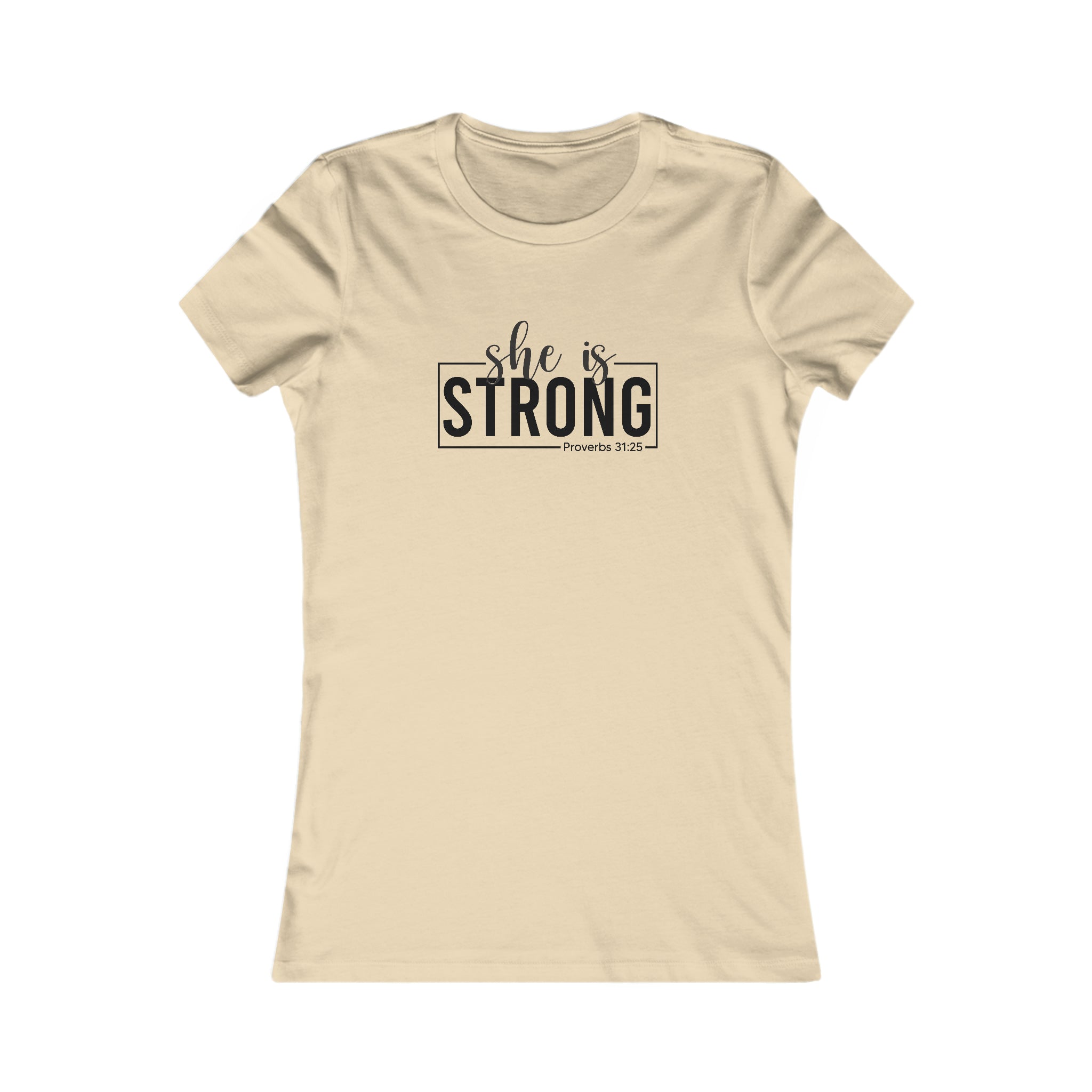 She is STRONG - Women's Favorite Tee - Black Logo - Plain Back