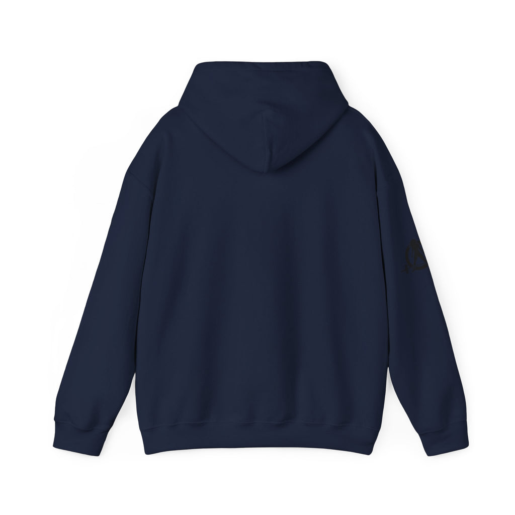 Lift Heavy Run Fast - Unisex Heavy Blend Hooded Sweatshirt  - Front Black Logo