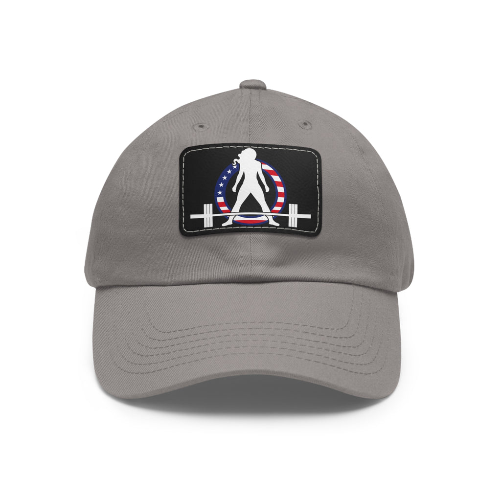 Dad Hat with Leather Patch (Rectangle) - USA Dark Logo
