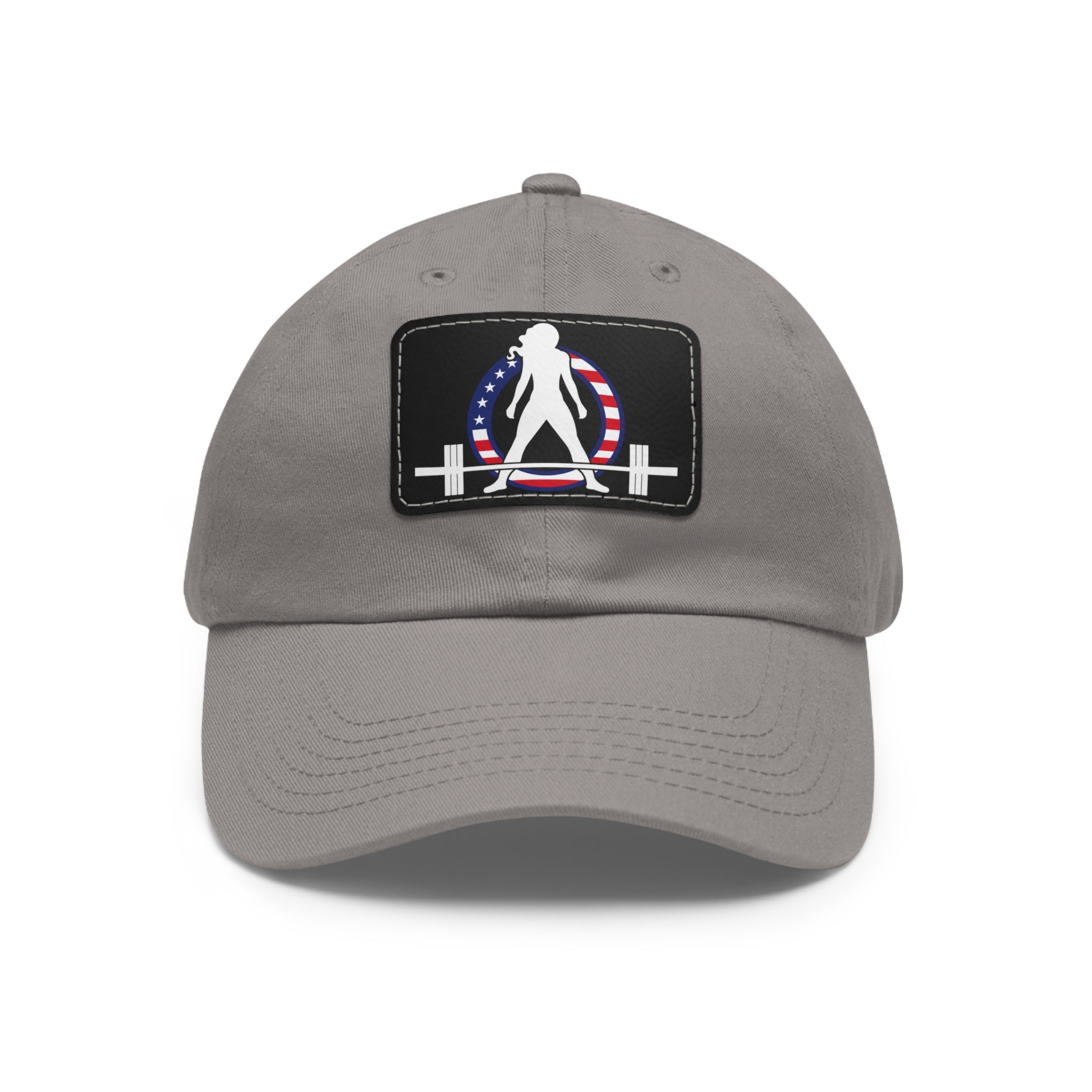Dad Hat with Leather Patch (Rectangle) - USA Dark Logo