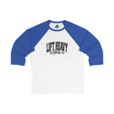 Lift Heavy Shit - 3\4 Sleeve Baseball Tee - Black Logo