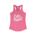 Coffee & Barbells - Women's Ideal Racerback Tank - White Logo Plain Back