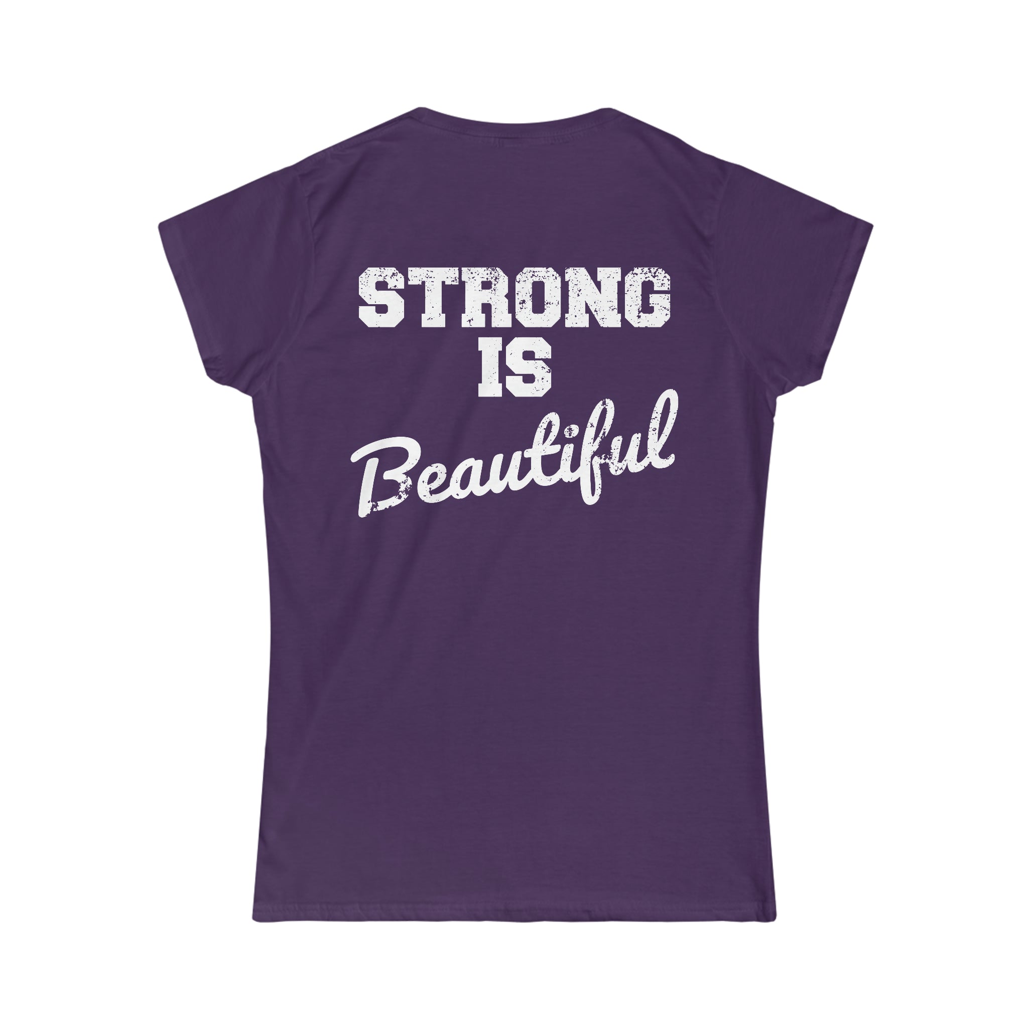 Strong Is Beautiful - Distressed White Logo - Women's Softstyle Tee (BEST SELLER)