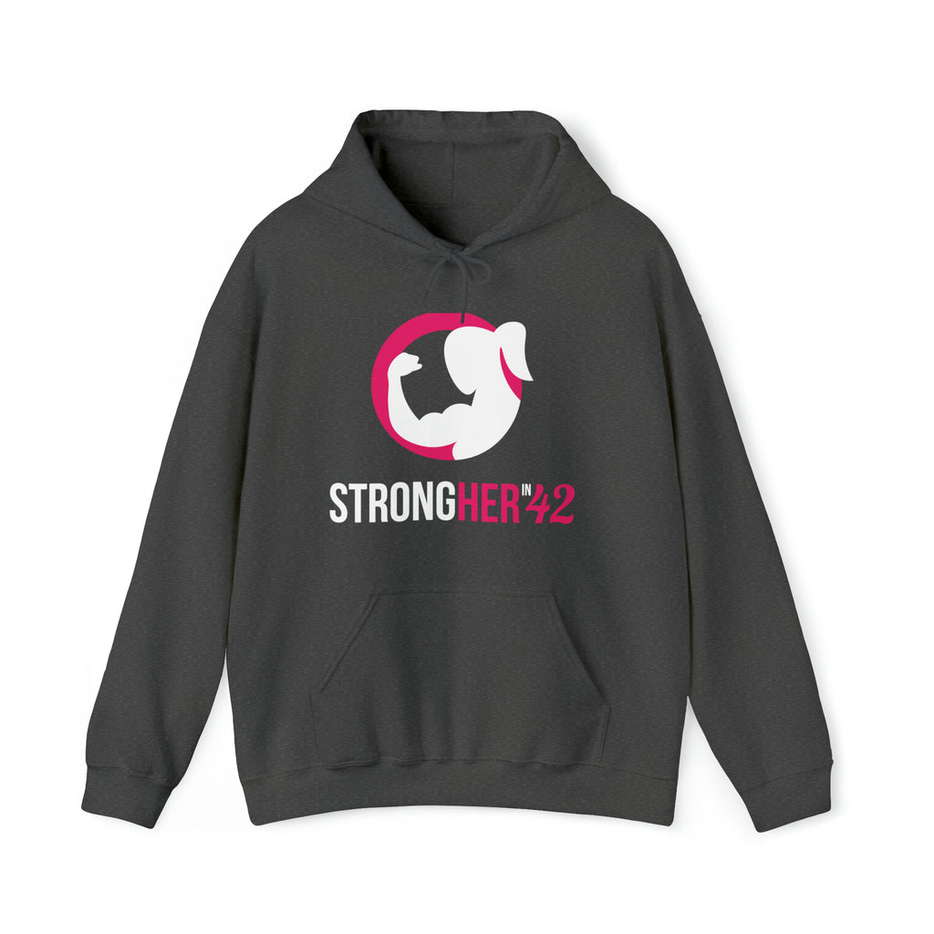 Strong Her in 42 - Classic Color Logo - Unisex Heavy Blend Hooded Sweatshirt
