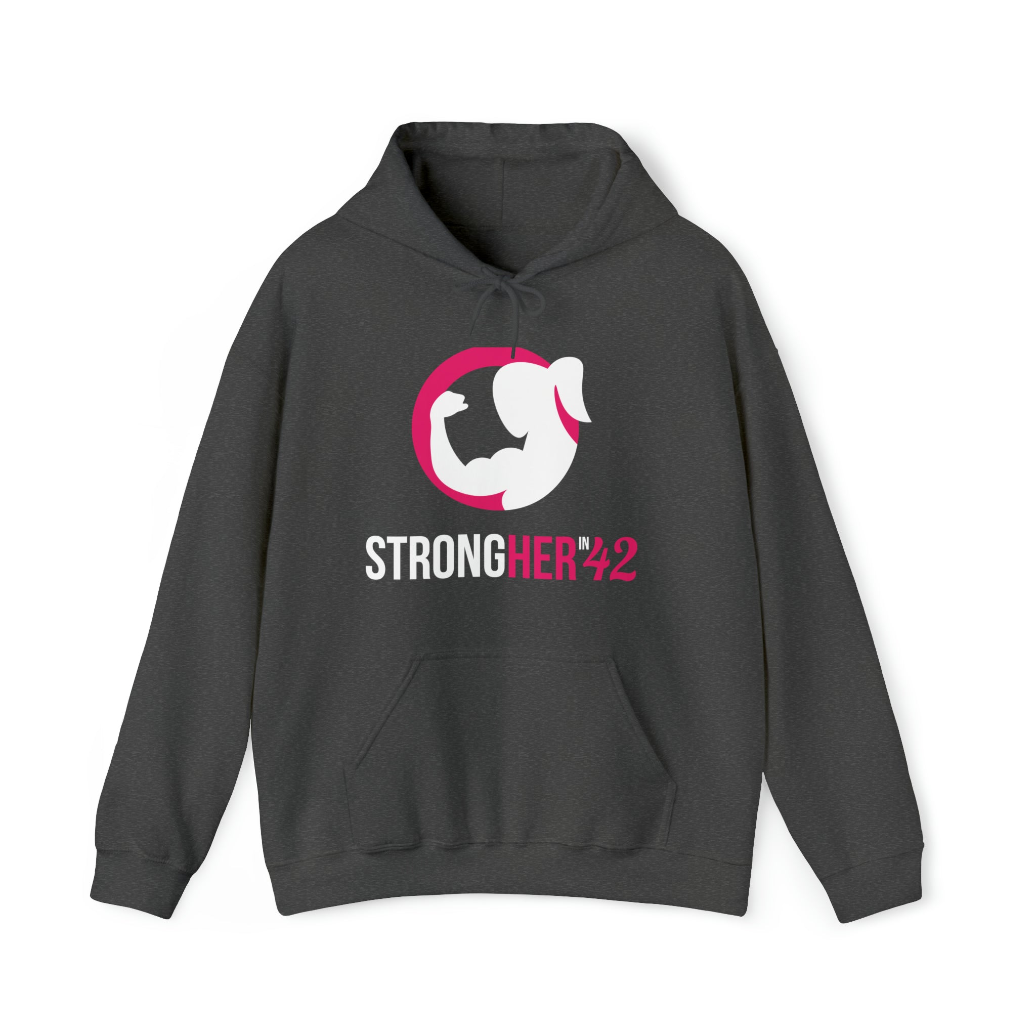 Strong Her in 42 - Classic Color Logo - Unisex Heavy Blend Hooded Sweatshirt