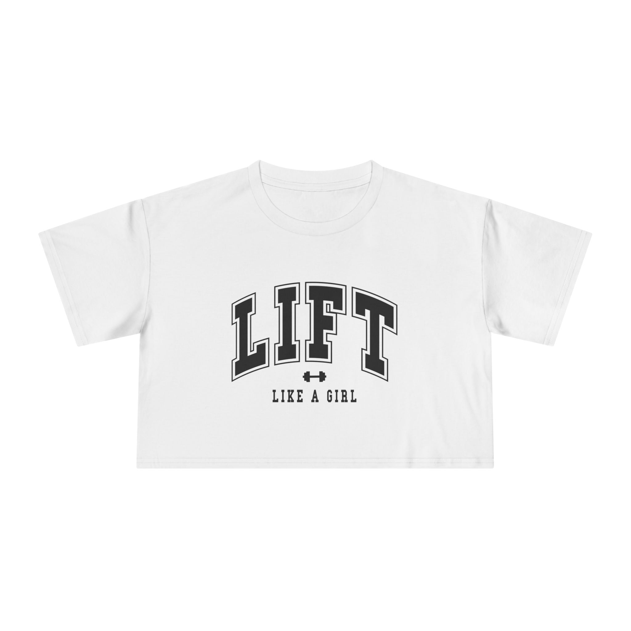 Lift Like A Girl - Women's Crop Tee - Black Logo