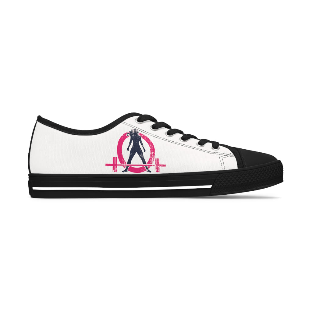 Women's Low Top Sneakers - Classic Color Distressed Logo