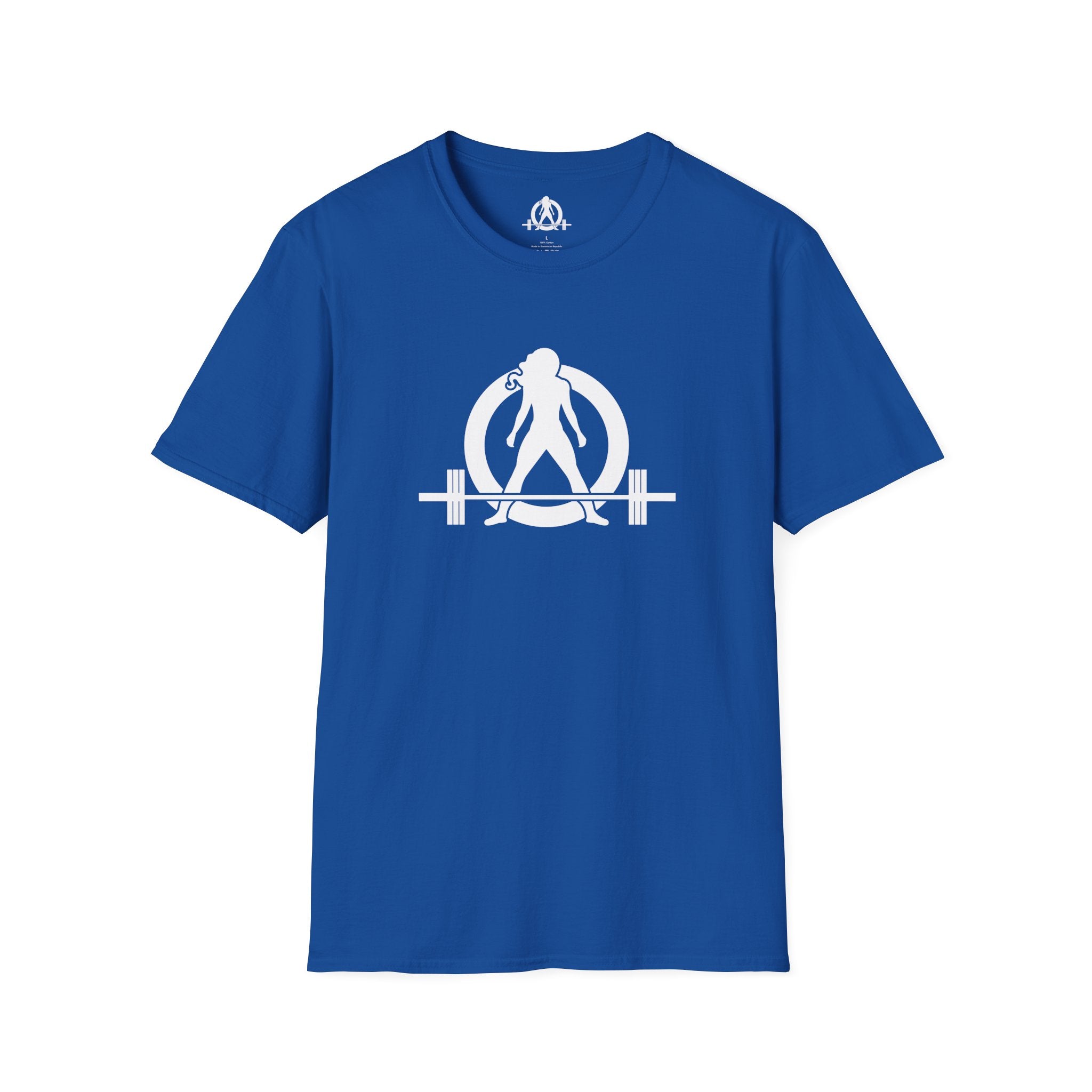 Cardio = Lift Weights Faster - Unisex Softstyle T-Shirt - White Logo Front & Back