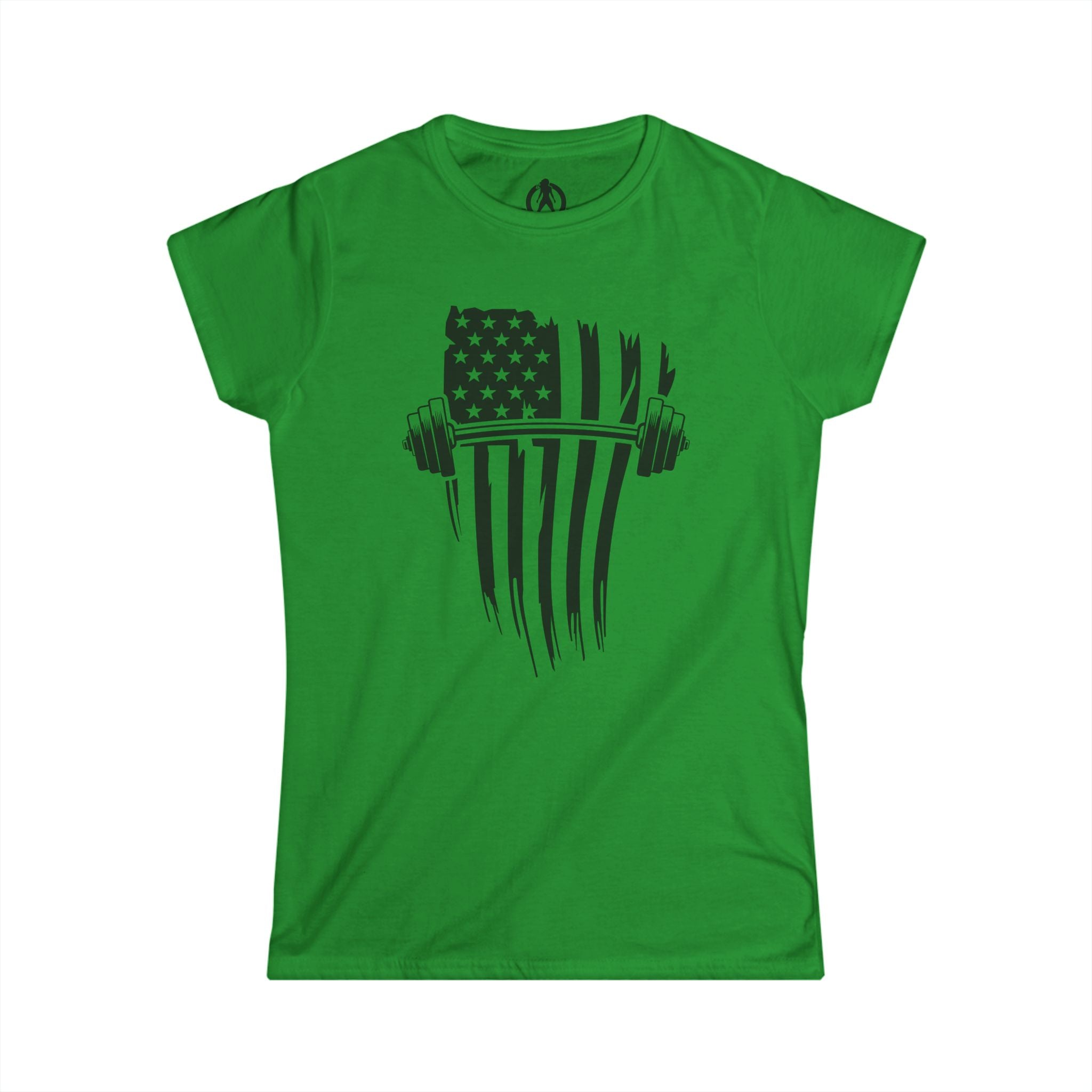 USA Barbell - Women's Softstyle Tee - Black Front Logo