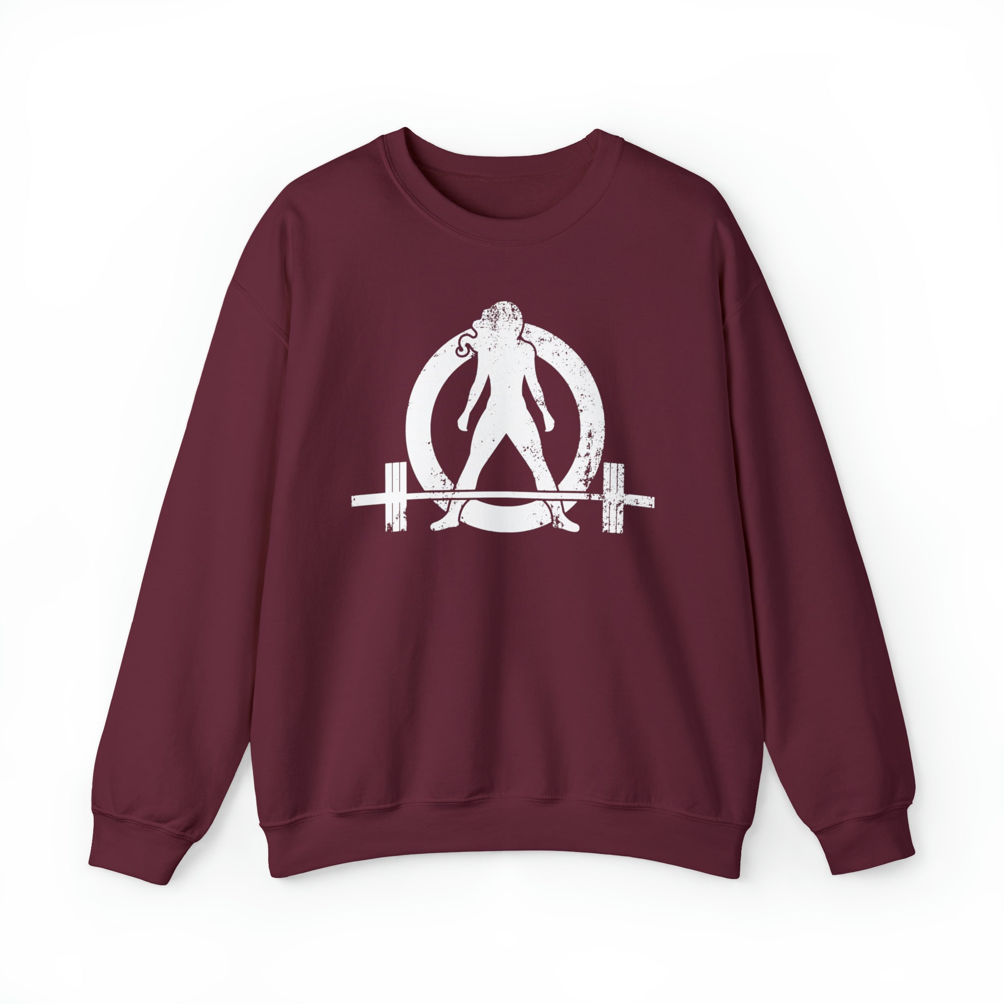 Unisex Heavy Blend™ Crewneck Sweatshirt - Distressed Logo - Plain Back