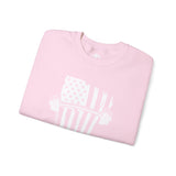 USA Barbell - Unisex Heavy Blend™ Crewneck Sweatshirt - White Logo
